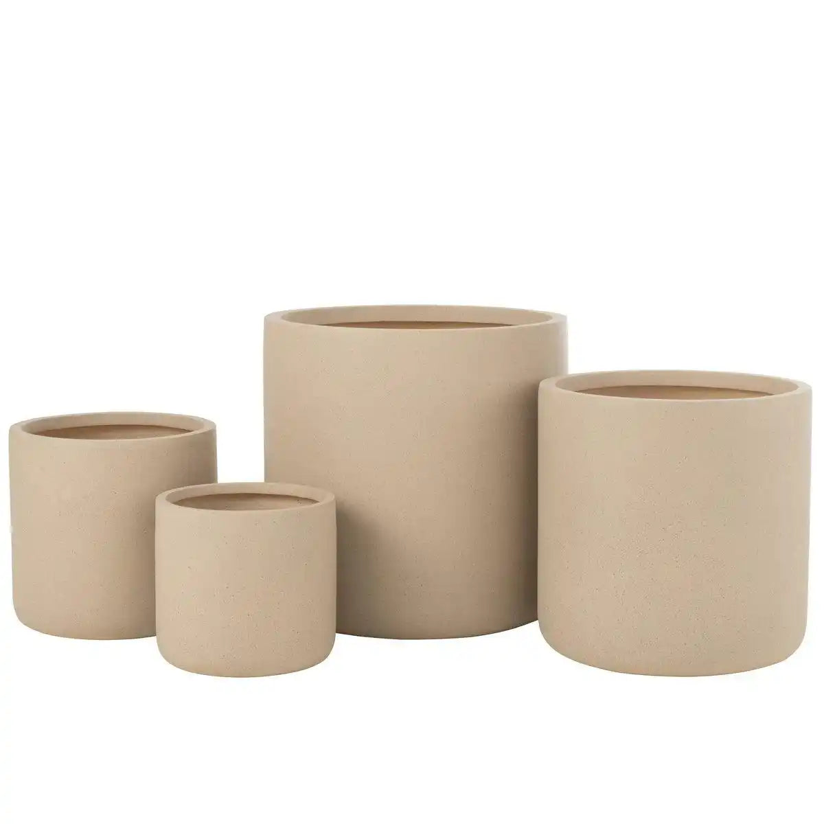 J-Line Set mit 4 Blumentöpfen Dune Clay Elfenbein - HomeDesign Knaus