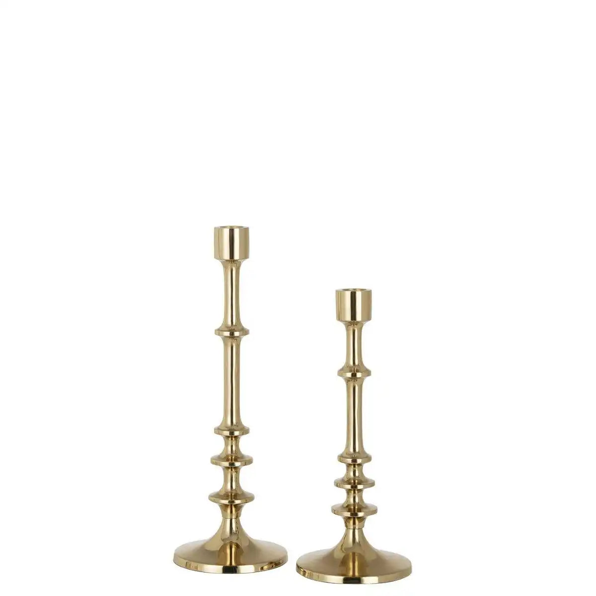 J-Line Set mit zwei Kerzenständern Neo Aluminium Gold - HomeDesign Knaus