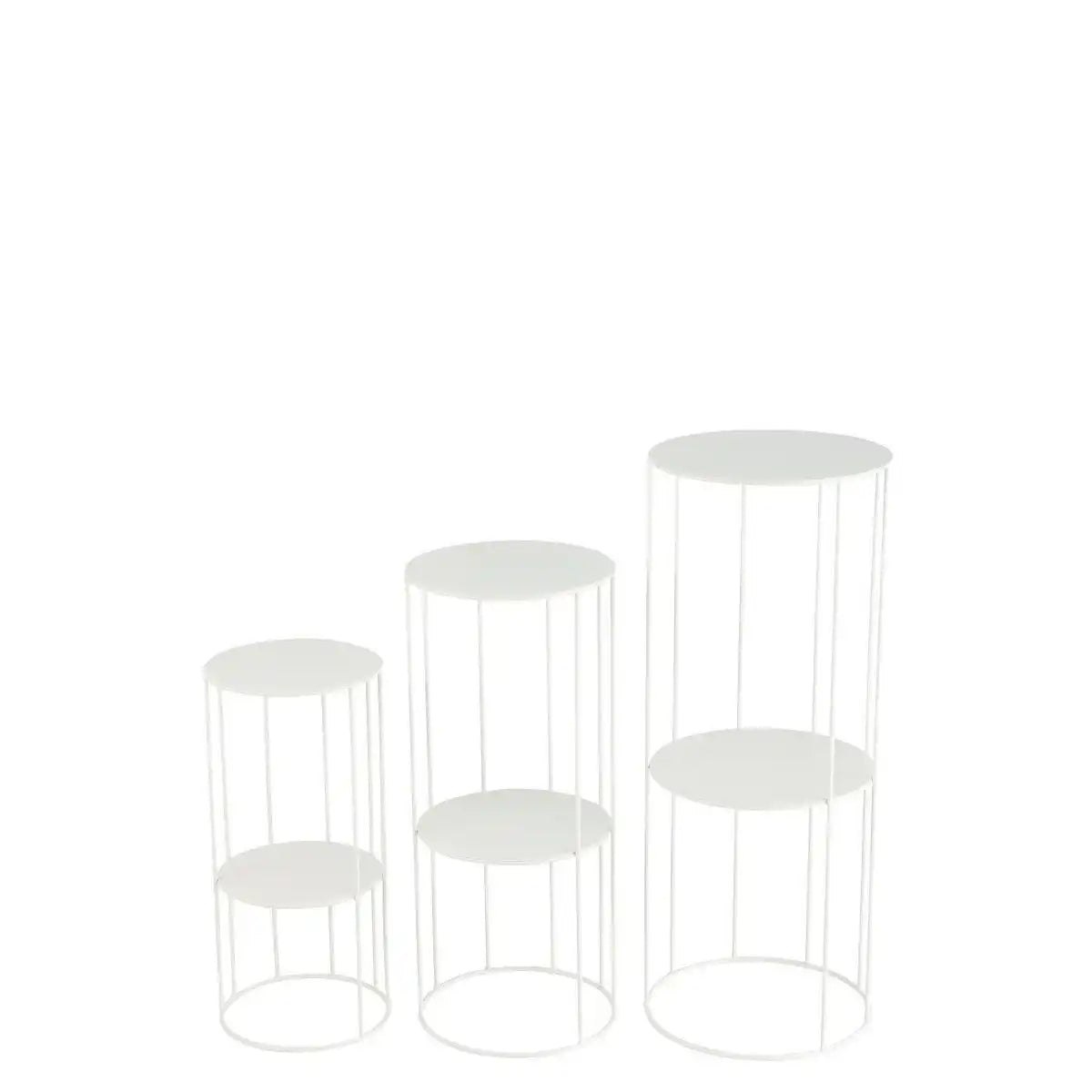 J-Line Set Van 3 Bloemenstaander Metaal Wit - HomeDesign Knaus