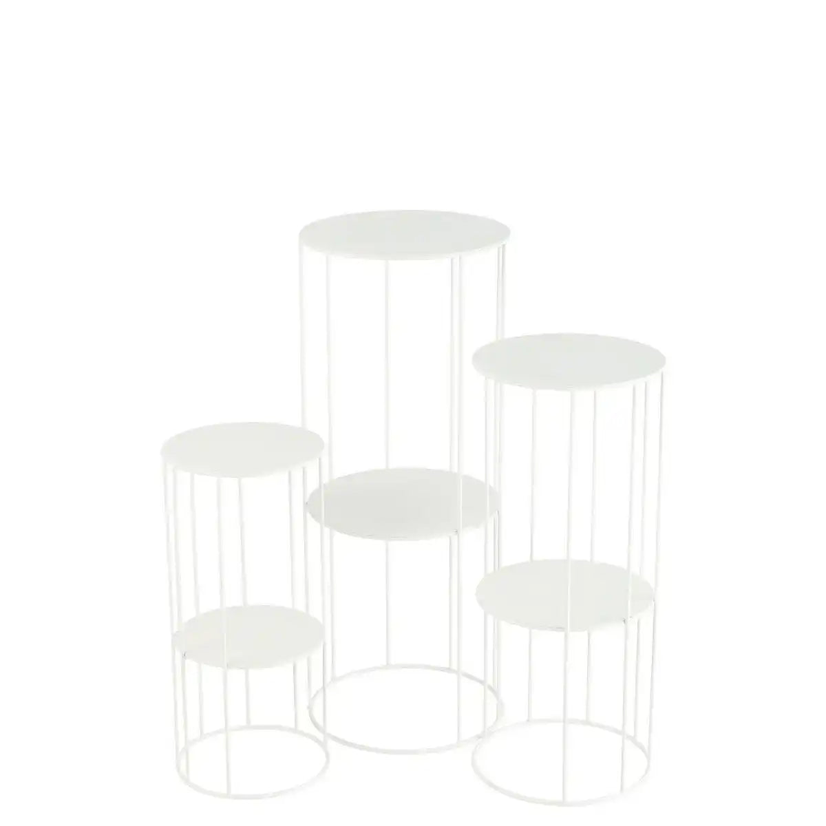 J-Line Set Van 3 Bloemenstaander Metaal Wit - HomeDesign Knaus