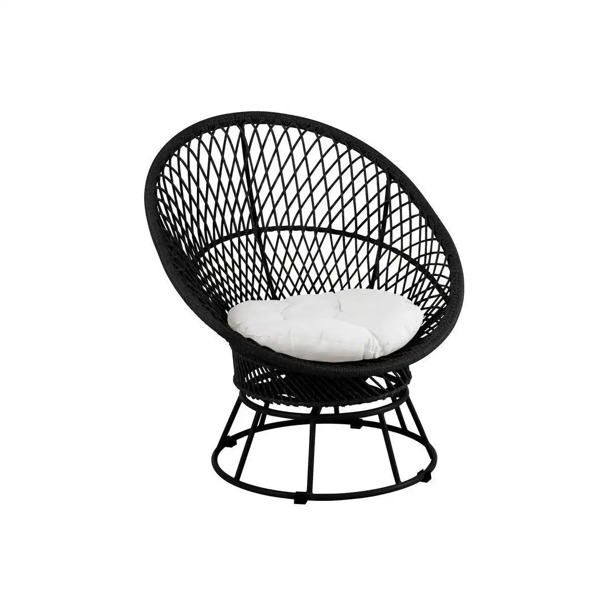 J-Line Sitz + Kissen Zayo Turn – Metall/Geflecht – Schwarz - HomeDesign Knaus