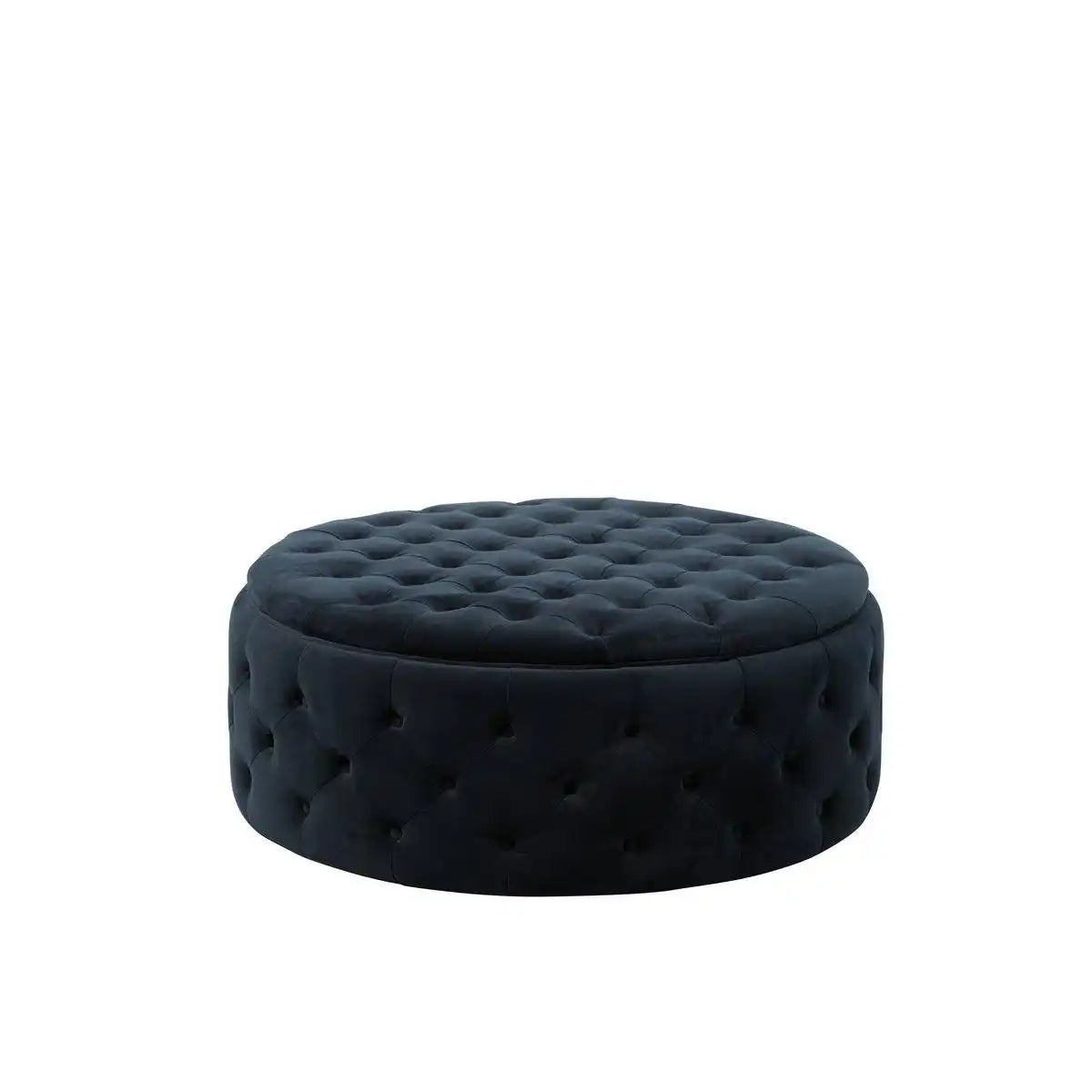 J-Line Sitzpuff Round Buttons Wilson – Samt/Birke – Anthrazit - HomeDesign Knaus