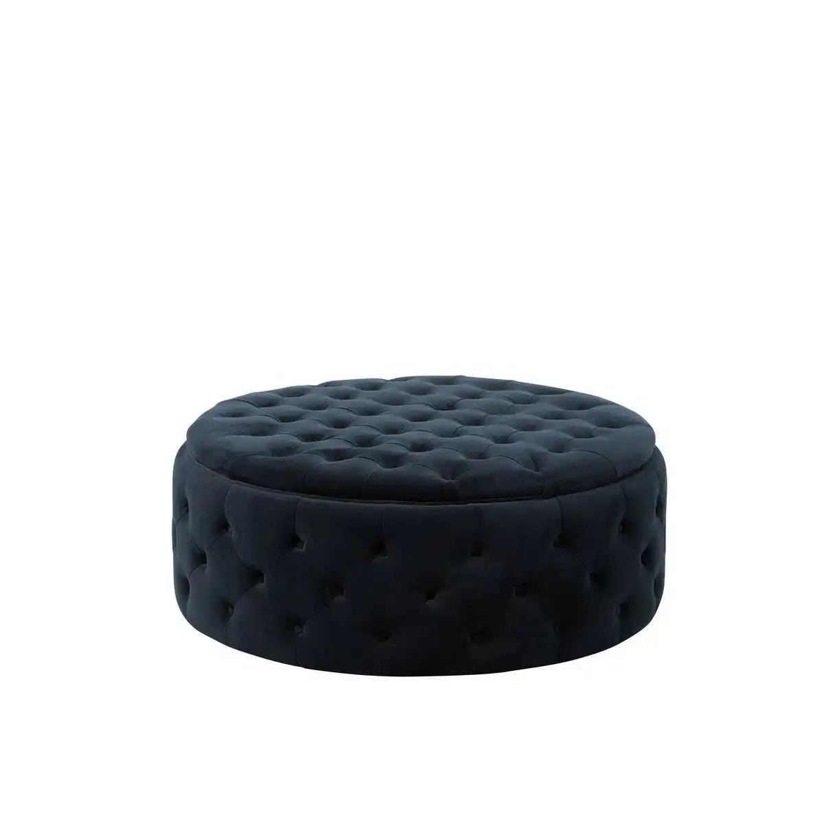 J-Line Sitzpuff Round Buttons Wilson – Samt/Birke – Anthrazit - HomeDesign Knaus