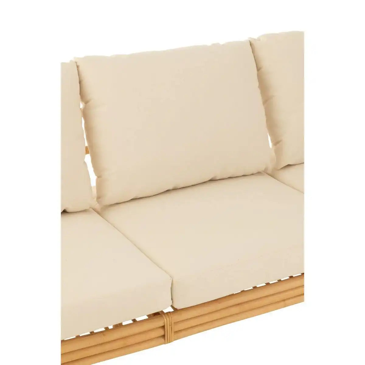 J-Line Sofa Elise + Kissen 3 Personen - Rattan/Textil - Natur/Weiß - HomeDesign Knaus