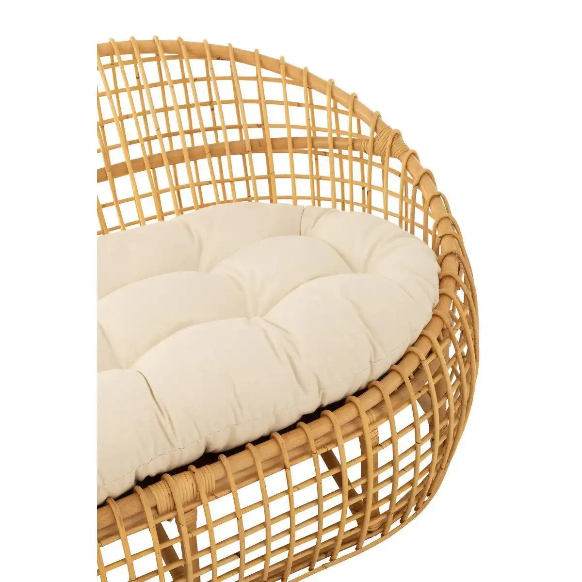 J-Line Sofa Lise + Kissen 2 Personen - Rattan/Textil - Natur/Weiß - HomeDesign Knaus
