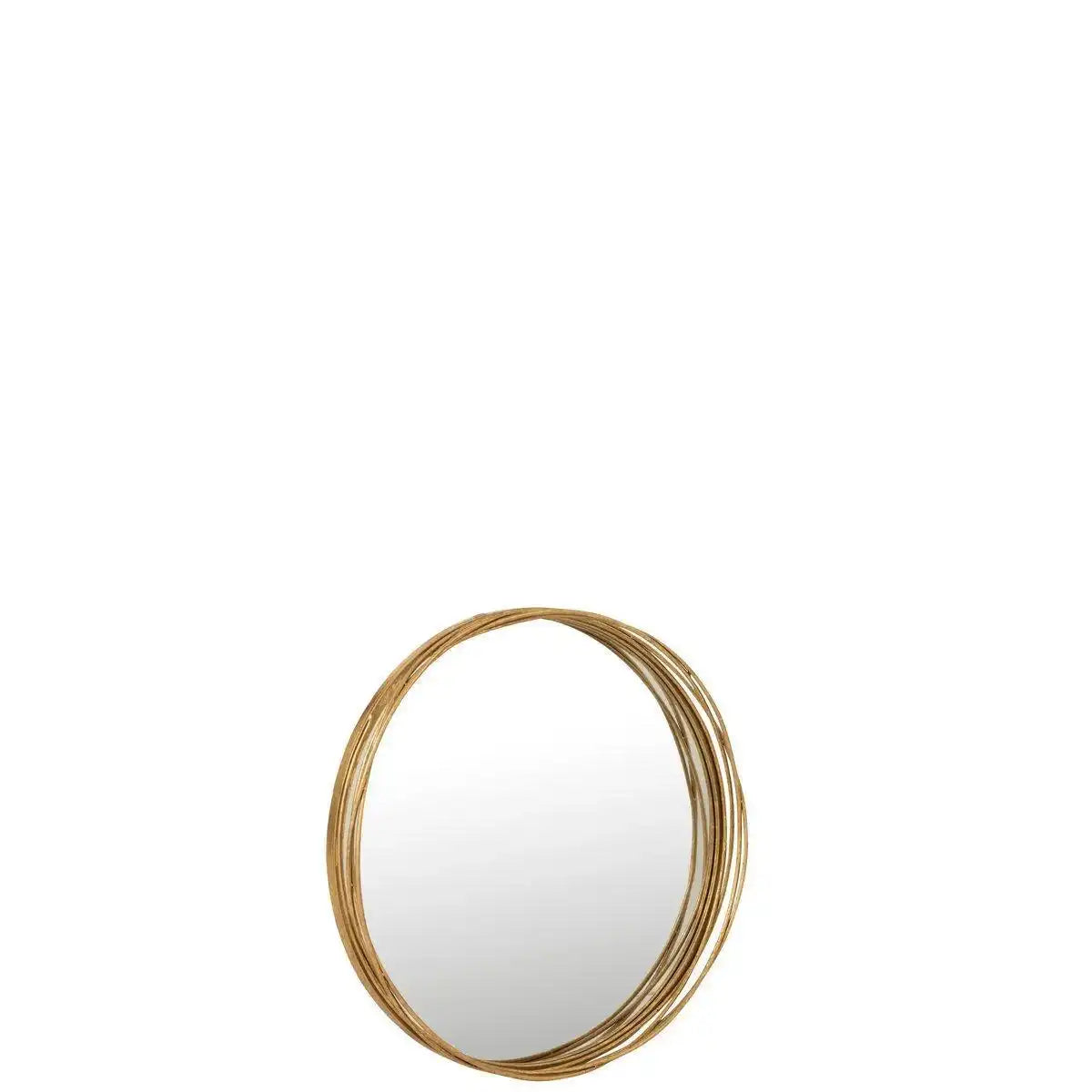 J-Line Spiegel Aurora Round – Eisen/Gas – Gold – klein - HomeDesign Knaus