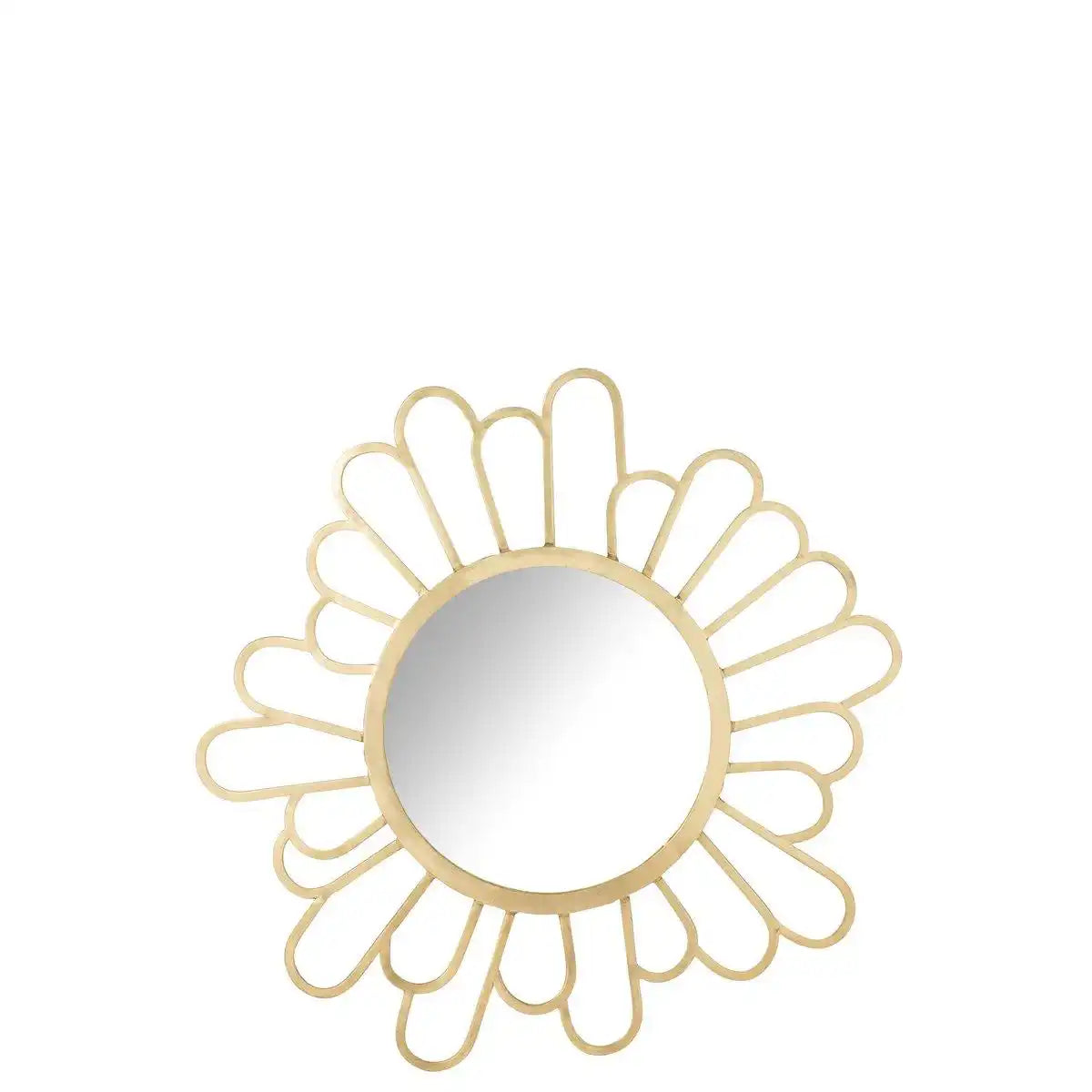 J-Line Spiegel Blume Metall/Spiegel Gold