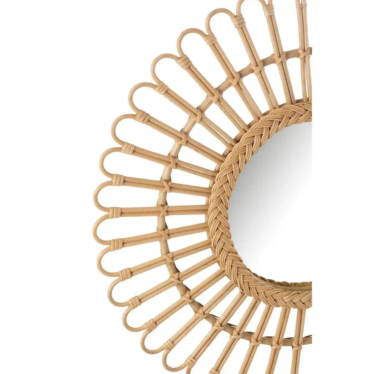 J-Line Spiegel Ellen Rond - rotan - natur - klein - HomeDesign Knaus