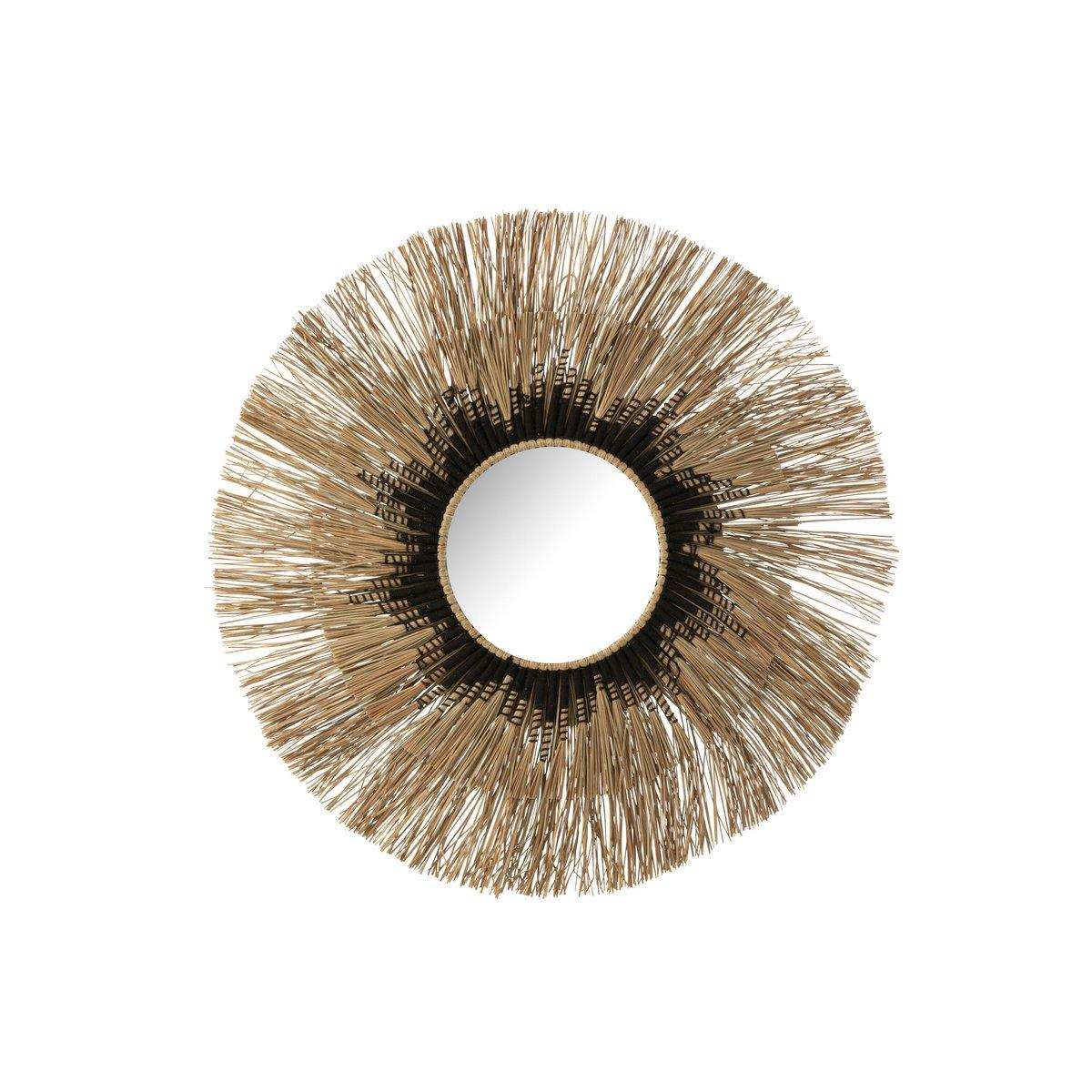 J-Line Spiegel Melissa Paille Natur/Schwarz Groß - HomeDesign Knaus