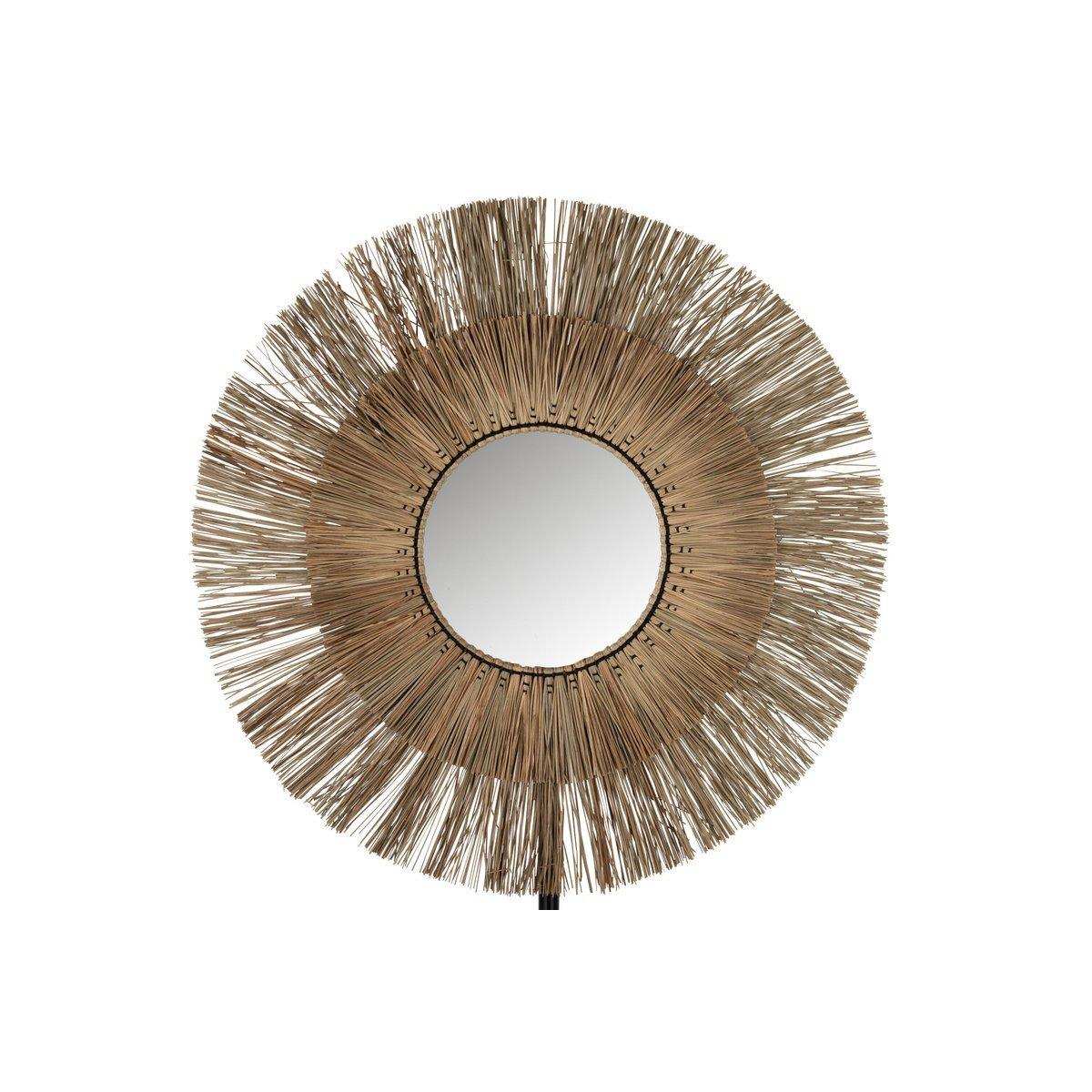 J-Line Spiegel Mendi Round Grass Natural Large - HomeDesign Knaus