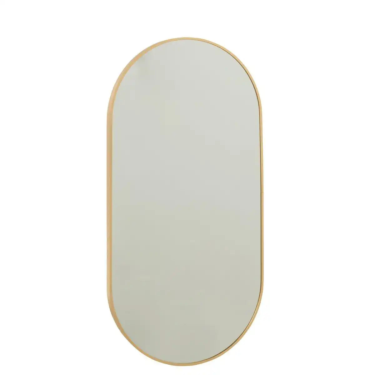 J-Line Spiegel Oval Grale Glas/Metall Gold – Wandspiegel 50,00 x 100,00 cm - HomeDesign Knaus