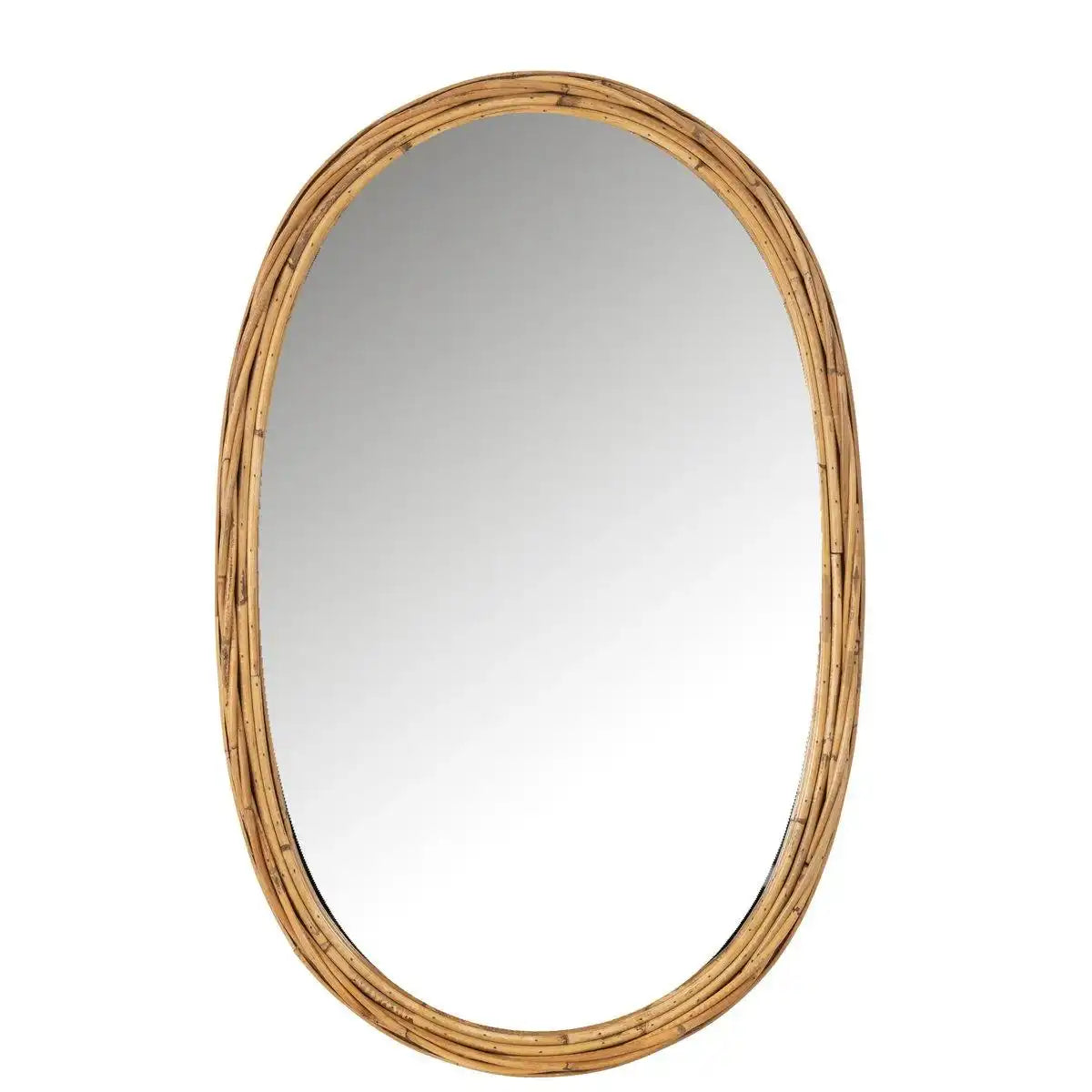 J-Line Spiegel Ovalo Rattan/Glas Natur - HomeDesign Knaus