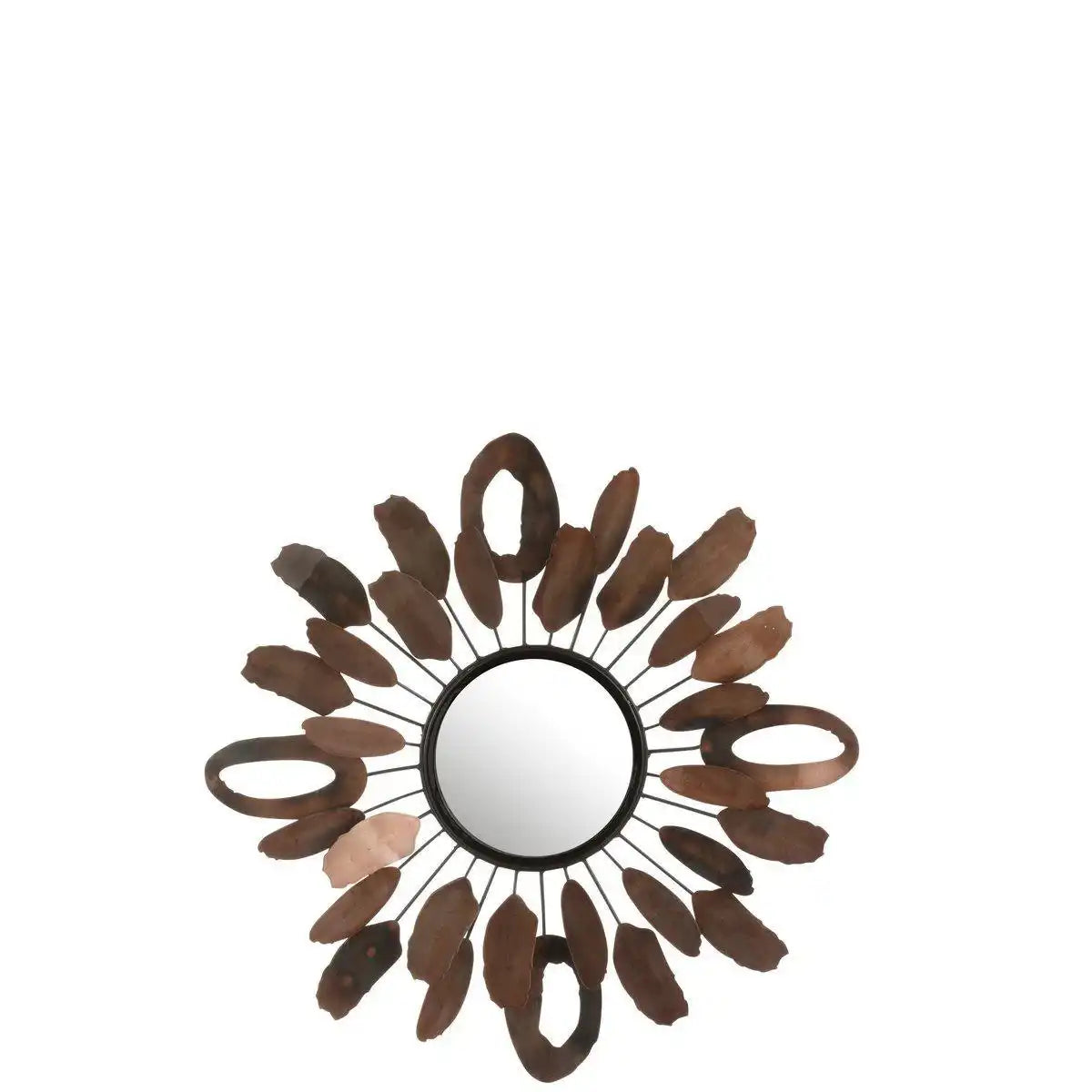 J-Line Spiegel Pieces Oval – Metall – Braun - HomeDesign Knaus