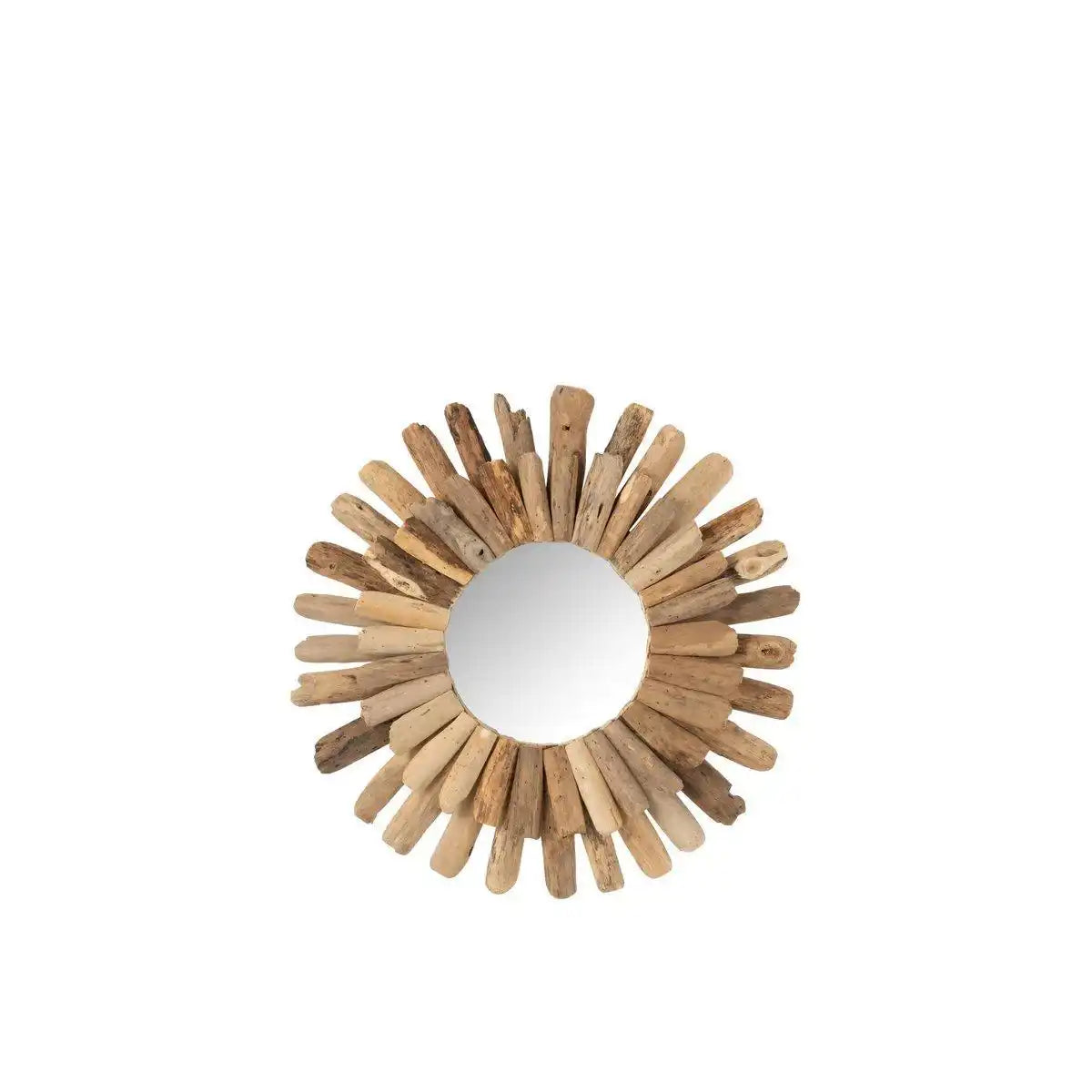 J-Line Spiegel Rund – Holz – Natur – Mittelgroß - HomeDesign Knaus