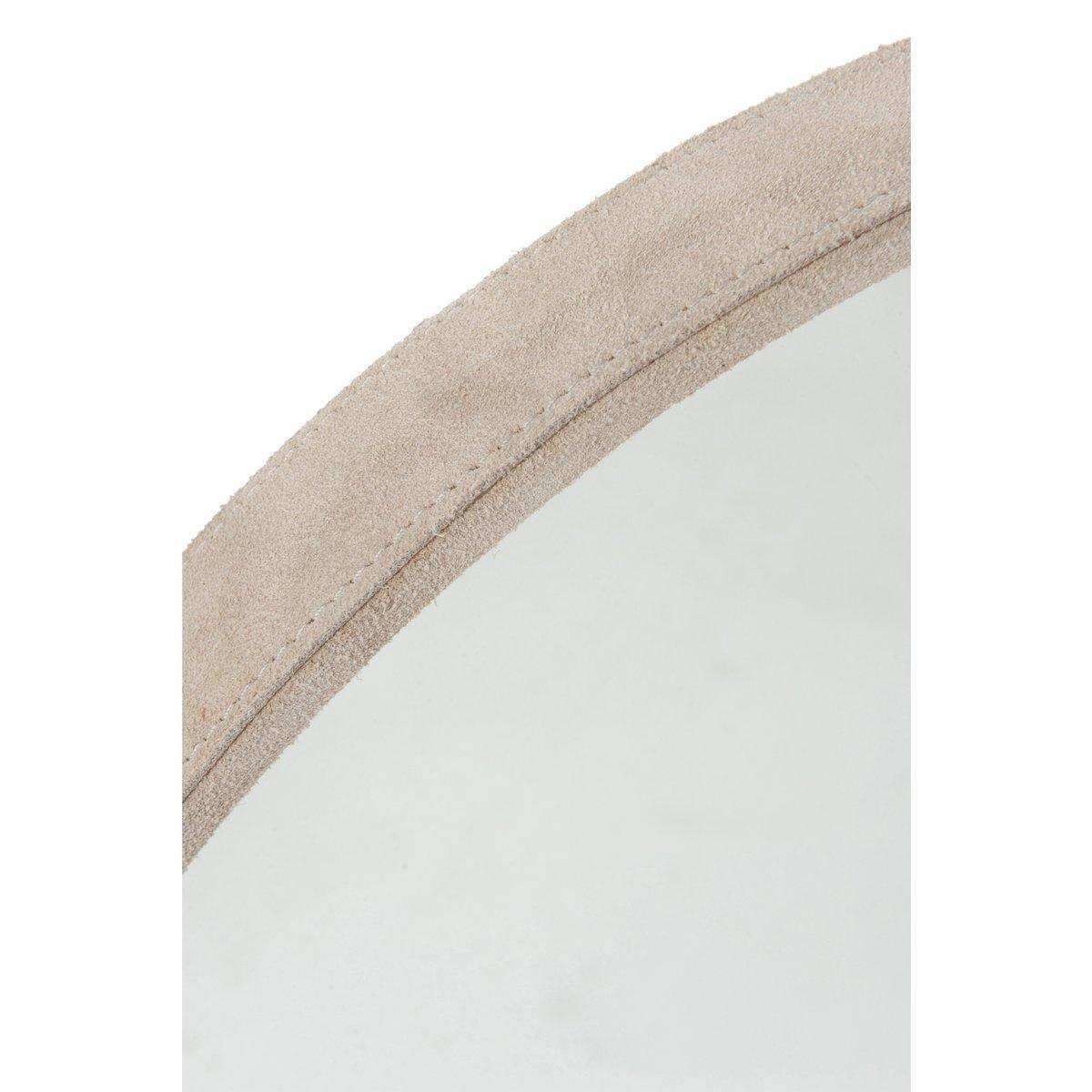 J-line Spiegel Rund – Leder – Beige – klein - HomeDesign Knaus