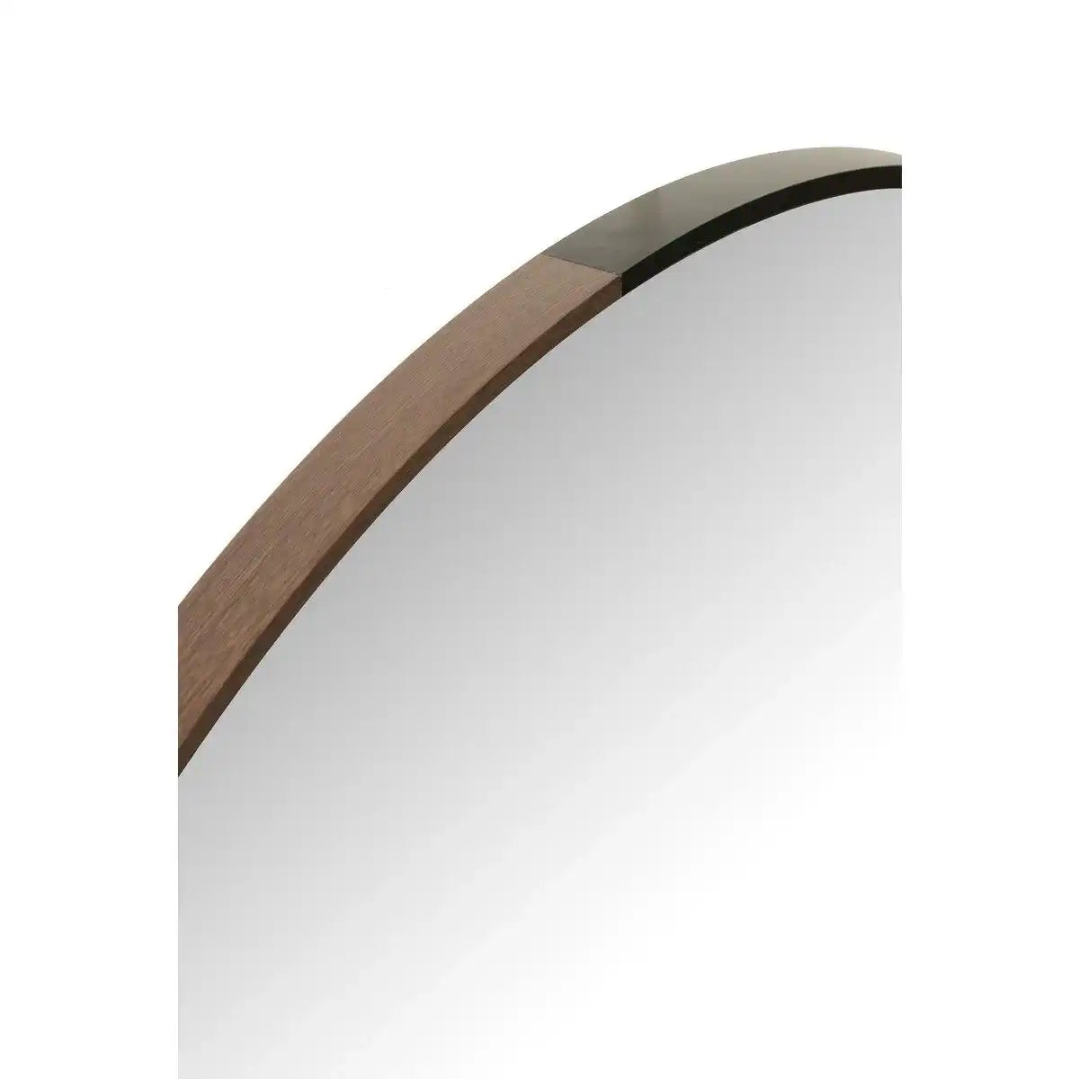 J-Line Spiegel Rund – Metall/Holz – Schwarz – Groß - HomeDesign Knaus