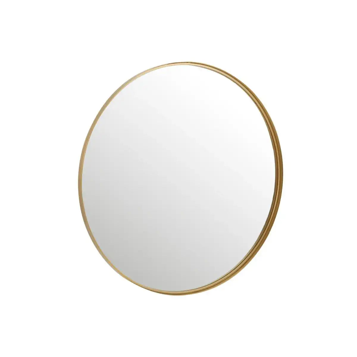 J-Line Spiegel, rund, mit hoher Kante, Metall/Glas, goldfarben, groß - HomeDesign Knaus
