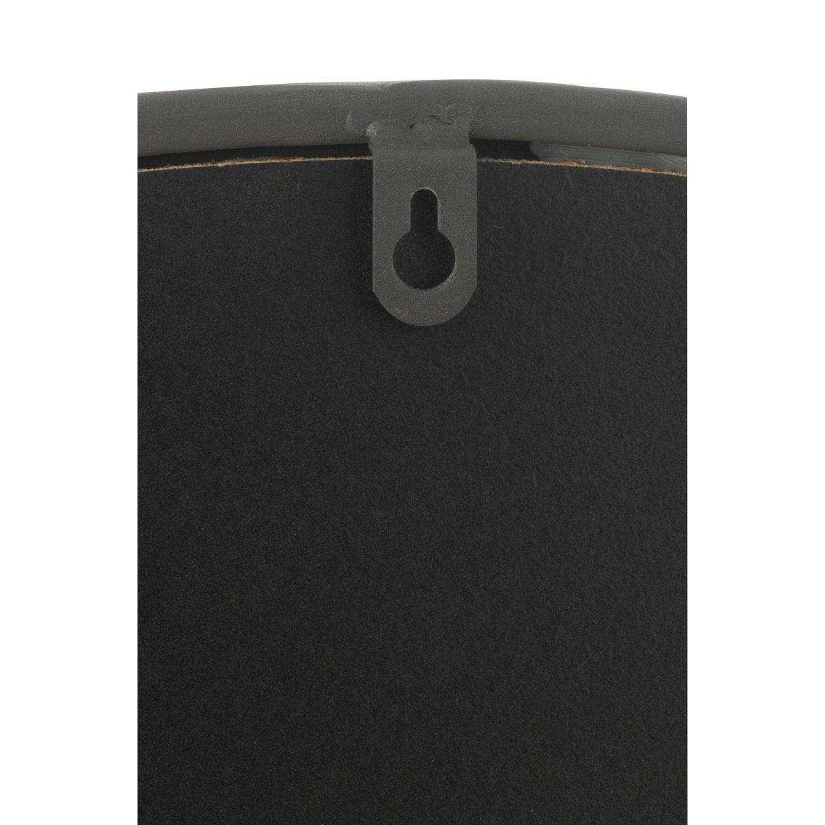 J-Line Spiegel rund - Schwarz - Mattiertes Metall - Extra L - HomeDesign Knaus