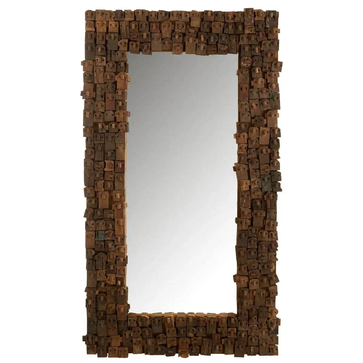 J-Line Spiegel Syma Gerecycleerd Hout/Spiegel Natural Large - HomeDesign Knaus