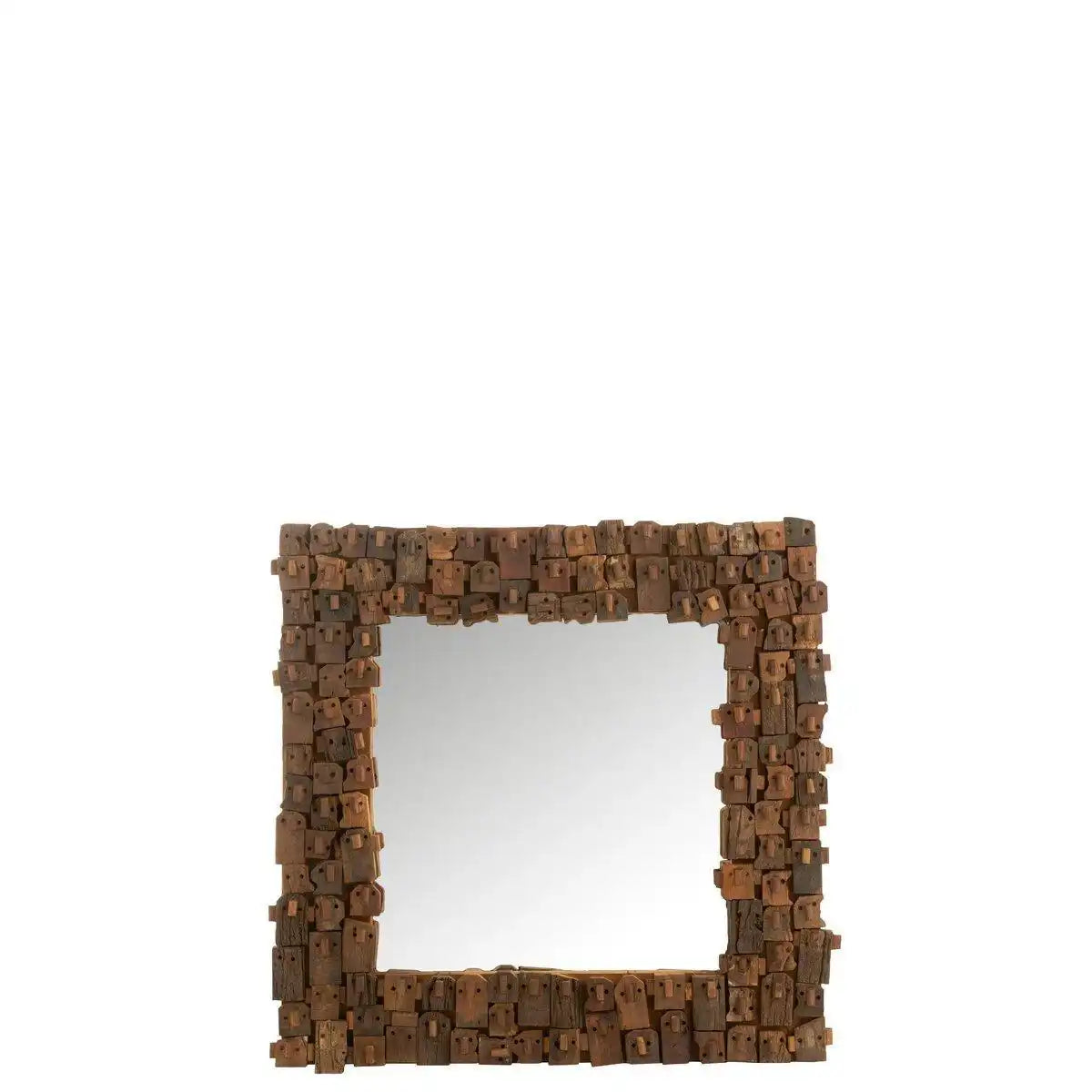 J-Line Spiegel Syma recyceltes Holz/Spiegel Natur klein - HomeDesign Knaus