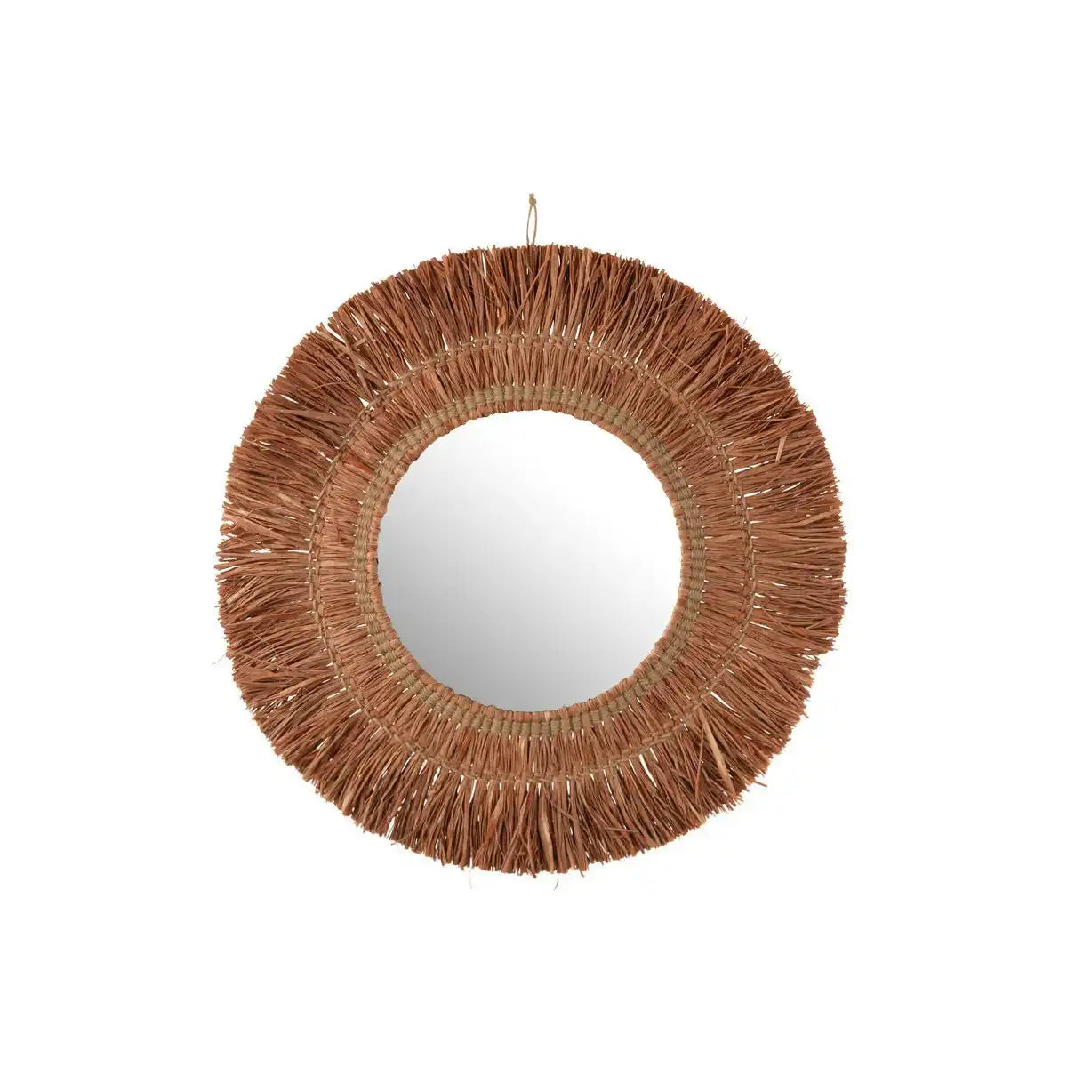 J-Line Spiegel zum Aufhängen, rund, Raffia – Rattan – Braun - HomeDesign Knaus