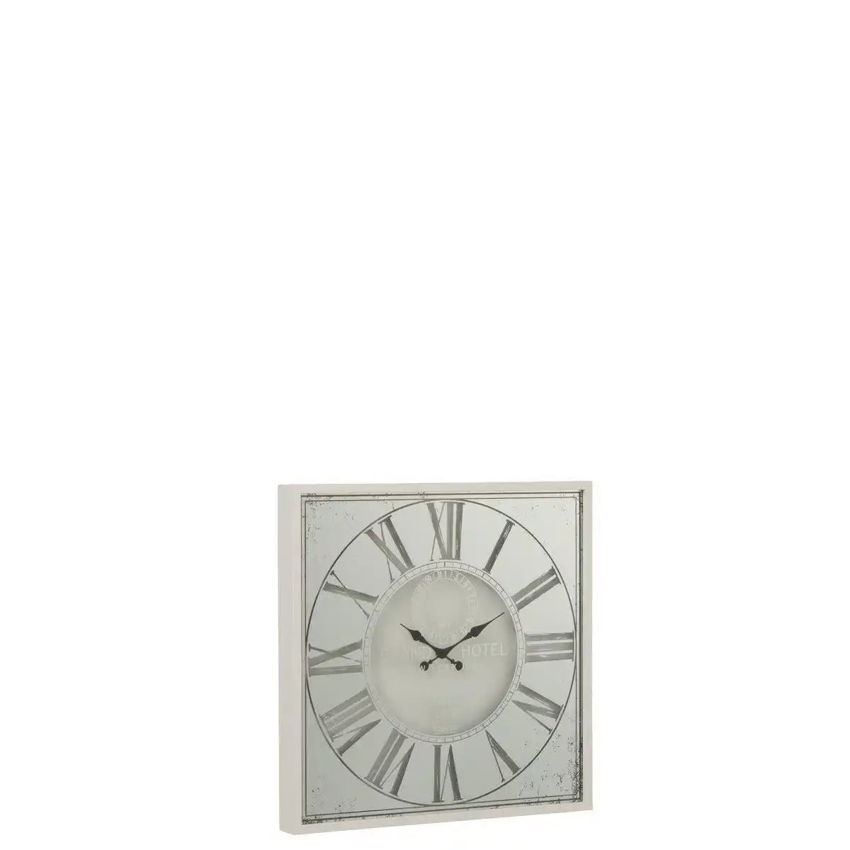 J-Line Spiegeluhr mit römischen Ziffern – Metall – Weiß – S – Ø 60 cm - HomeDesign Knaus