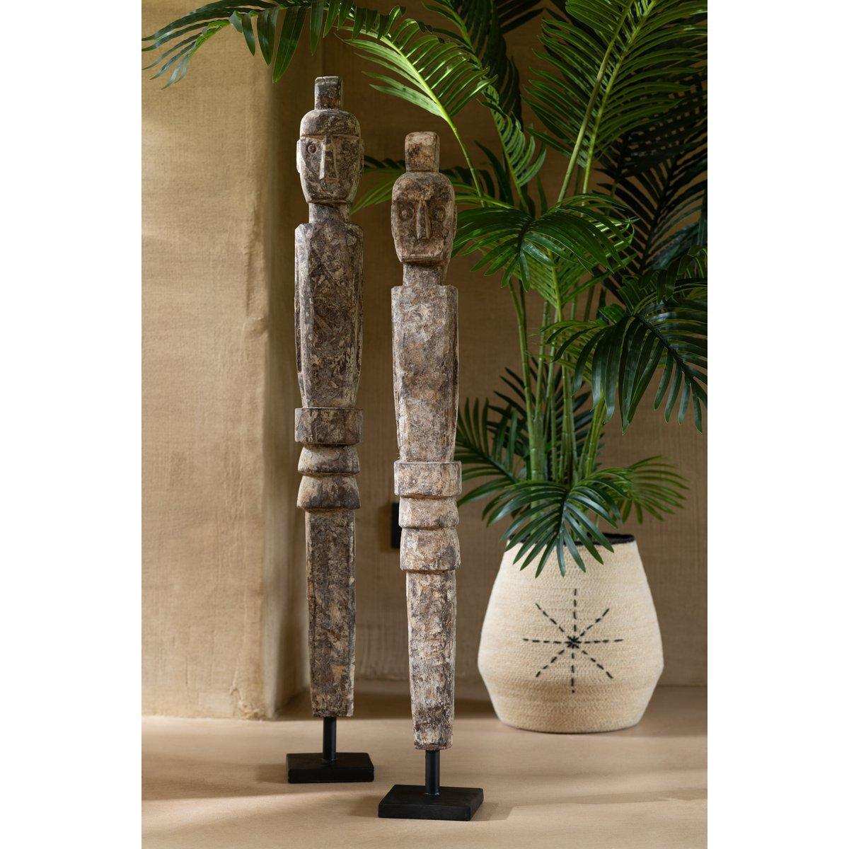 J-Line Statue Lauwra Albasia Holz Natur Klein - HomeDesign Knaus