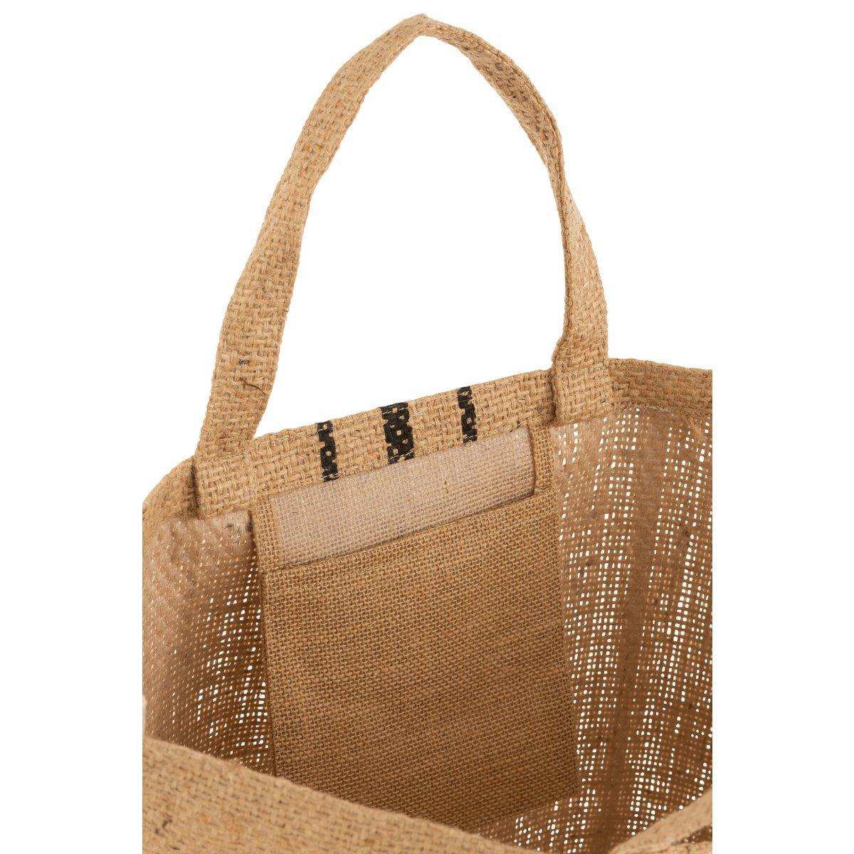 J-Line Strandtasche Jute Stripe Schwarz - HomeDesign Knaus
