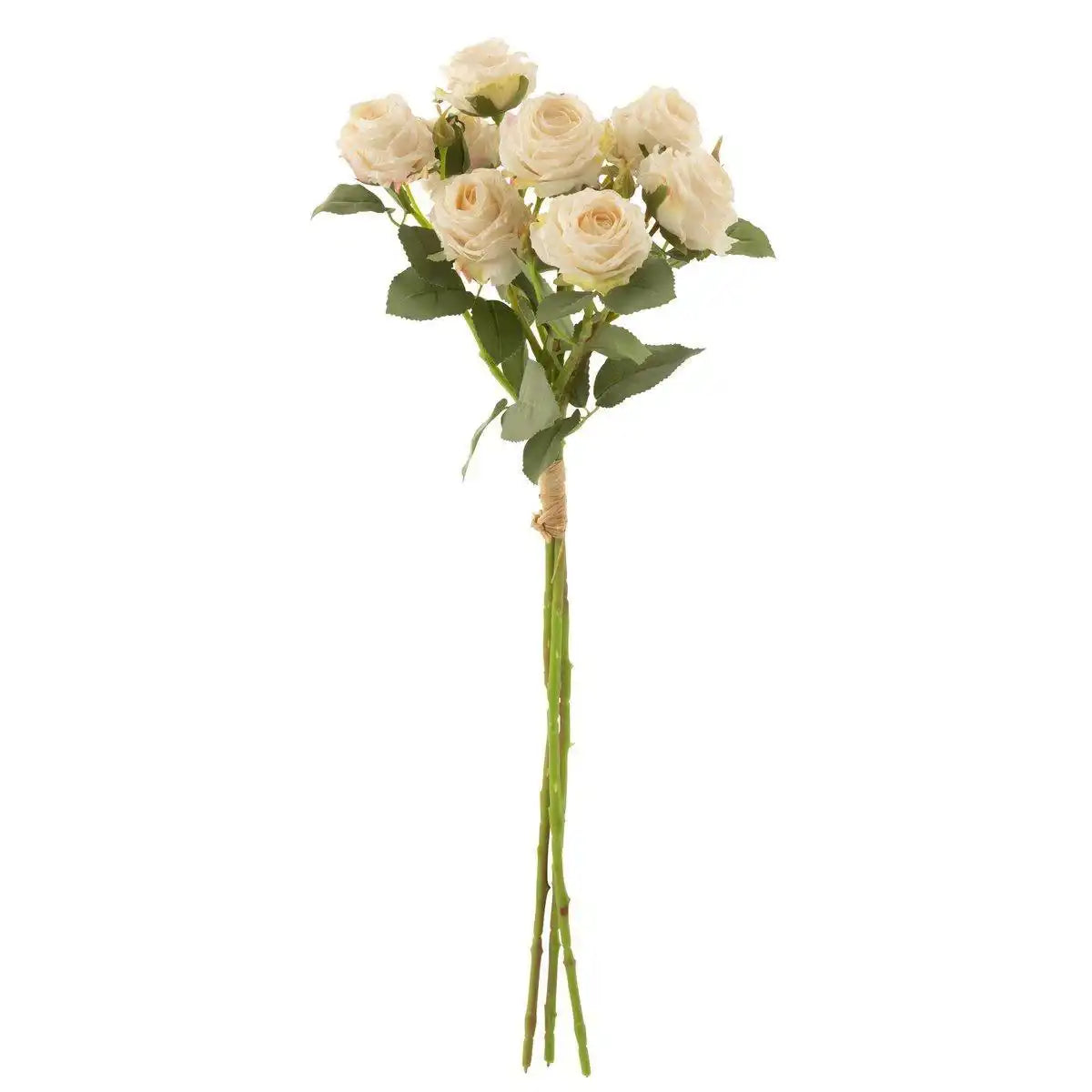 J-Line Strauß Rose 12 Köpfe – Kunststoff – Weiß - HomeDesign Knaus