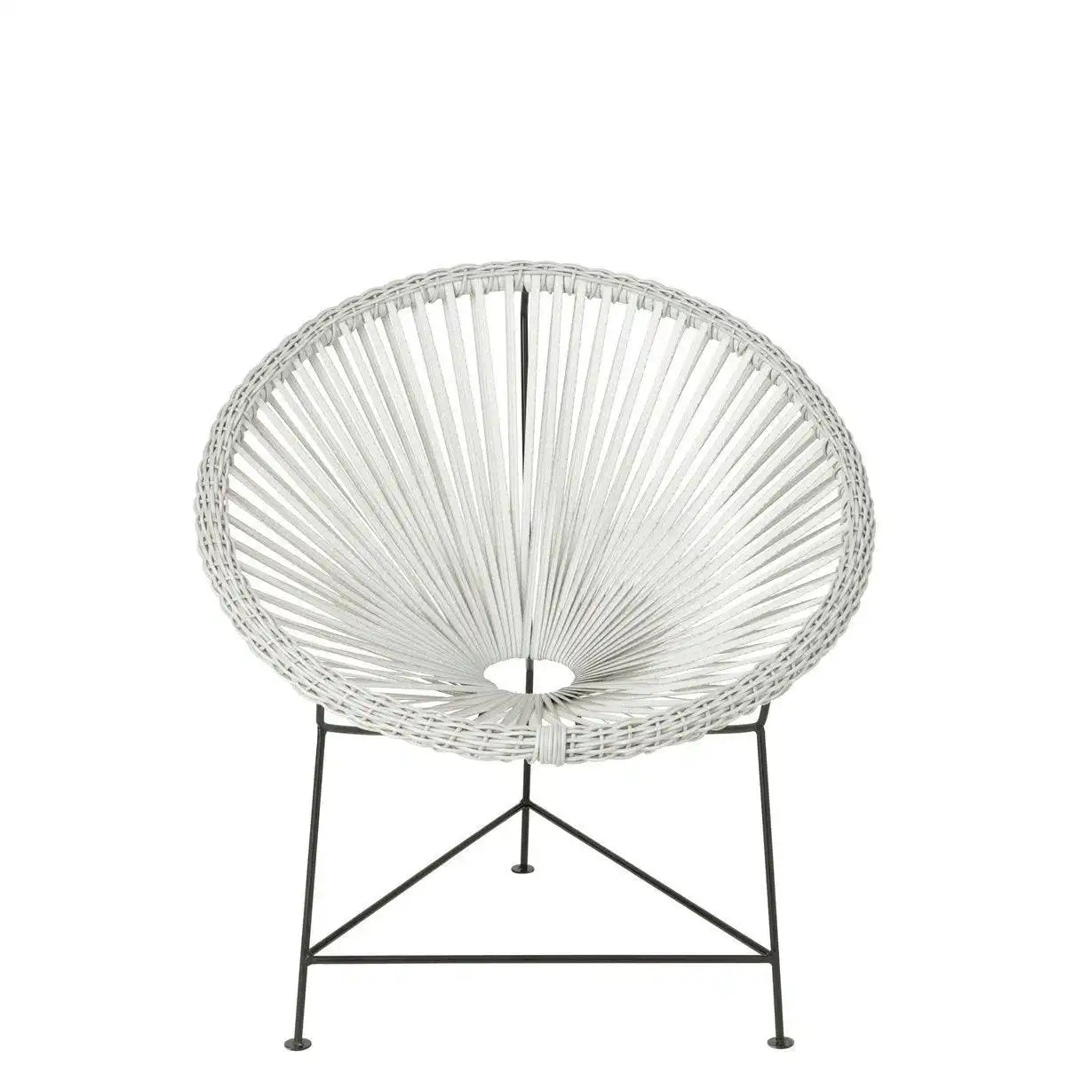 J-Line Stuhl Acapulo – Rattan/Metall – weiß - HomeDesign Knaus