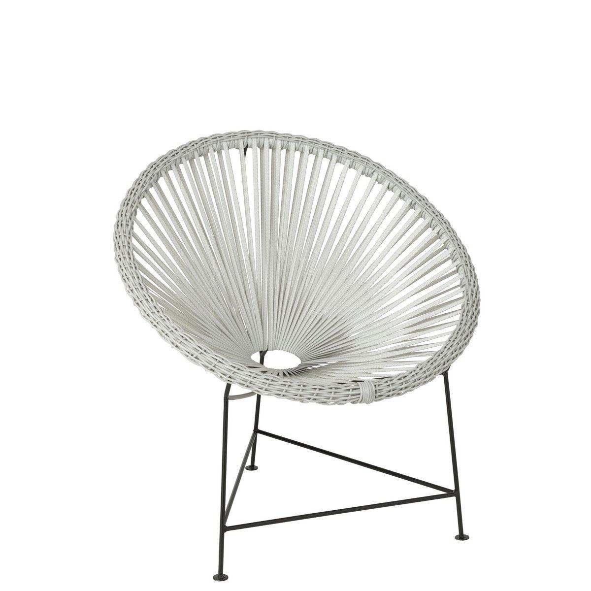 J-Line Stuhl Acapulo – Rattan/Metall – weiß - HomeDesign Knaus