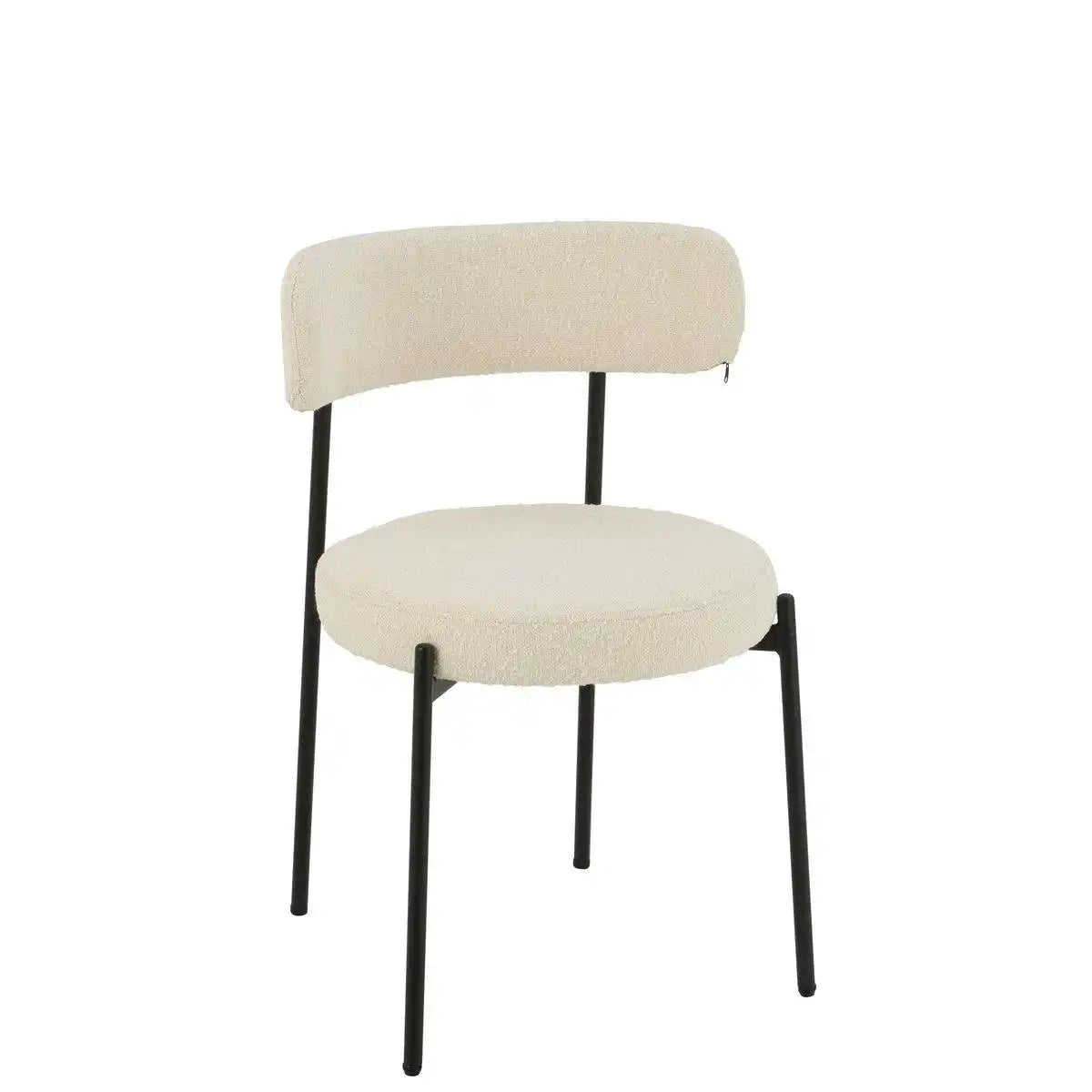 J-Line Stuhl Boucle Sperrholz/Polyester Weiß/Schwarz - HomeDesign Knaus