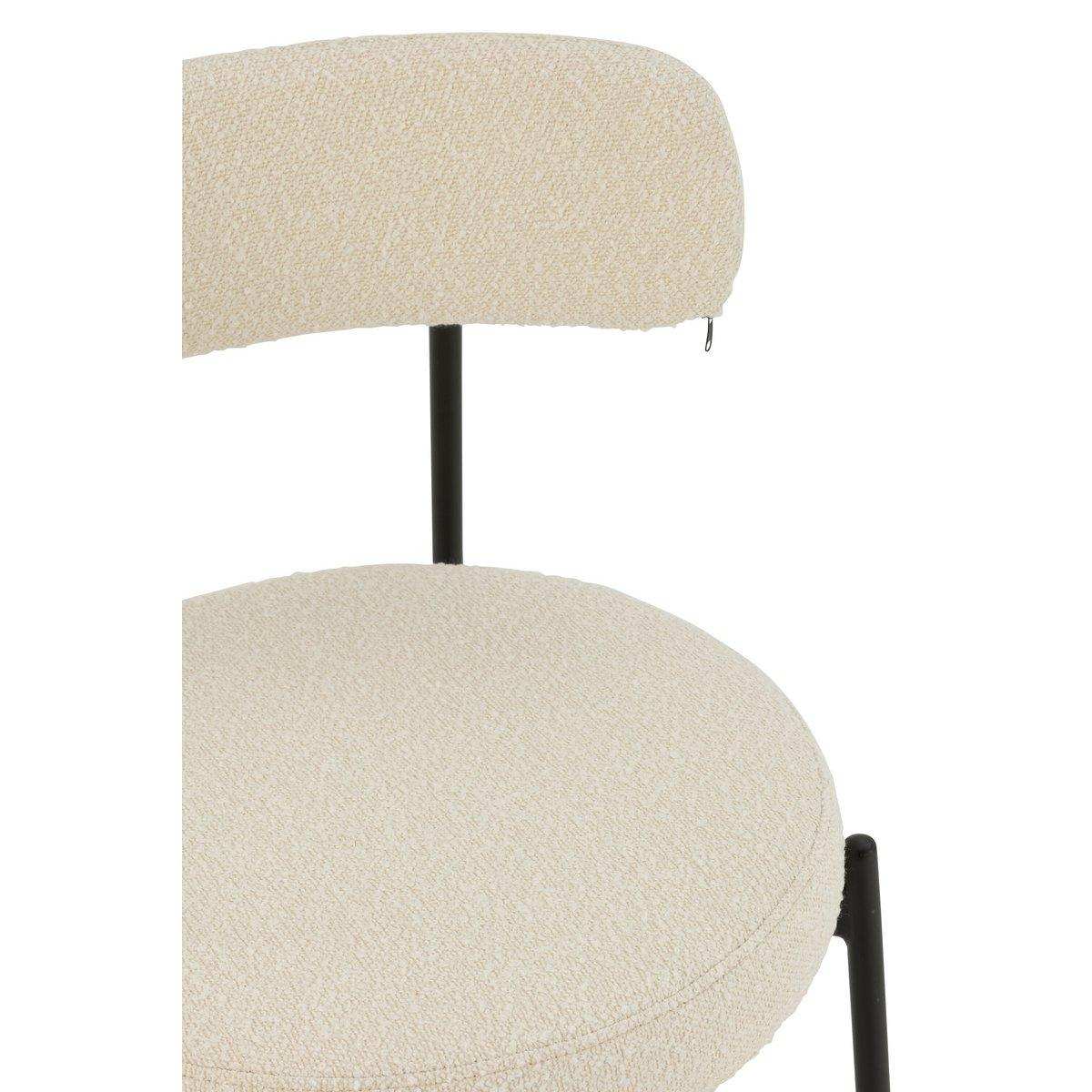J-Line Stuhl Boucle Sperrholz/Polyester Weiß/Schwarz - HomeDesign Knaus