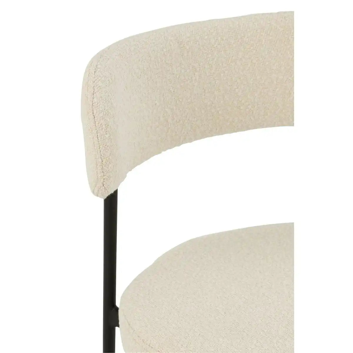 J-Line Stuhl Boucle Sperrholz/Polyester Weiß/Schwarz - HomeDesign Knaus