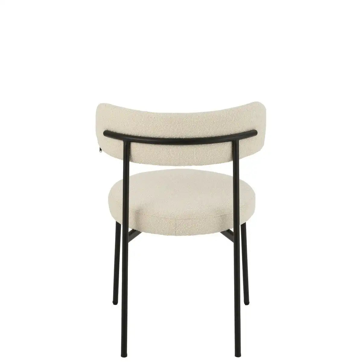J-Line Stuhl Boucle Sperrholz/Polyester Weiß/Schwarz - HomeDesign Knaus