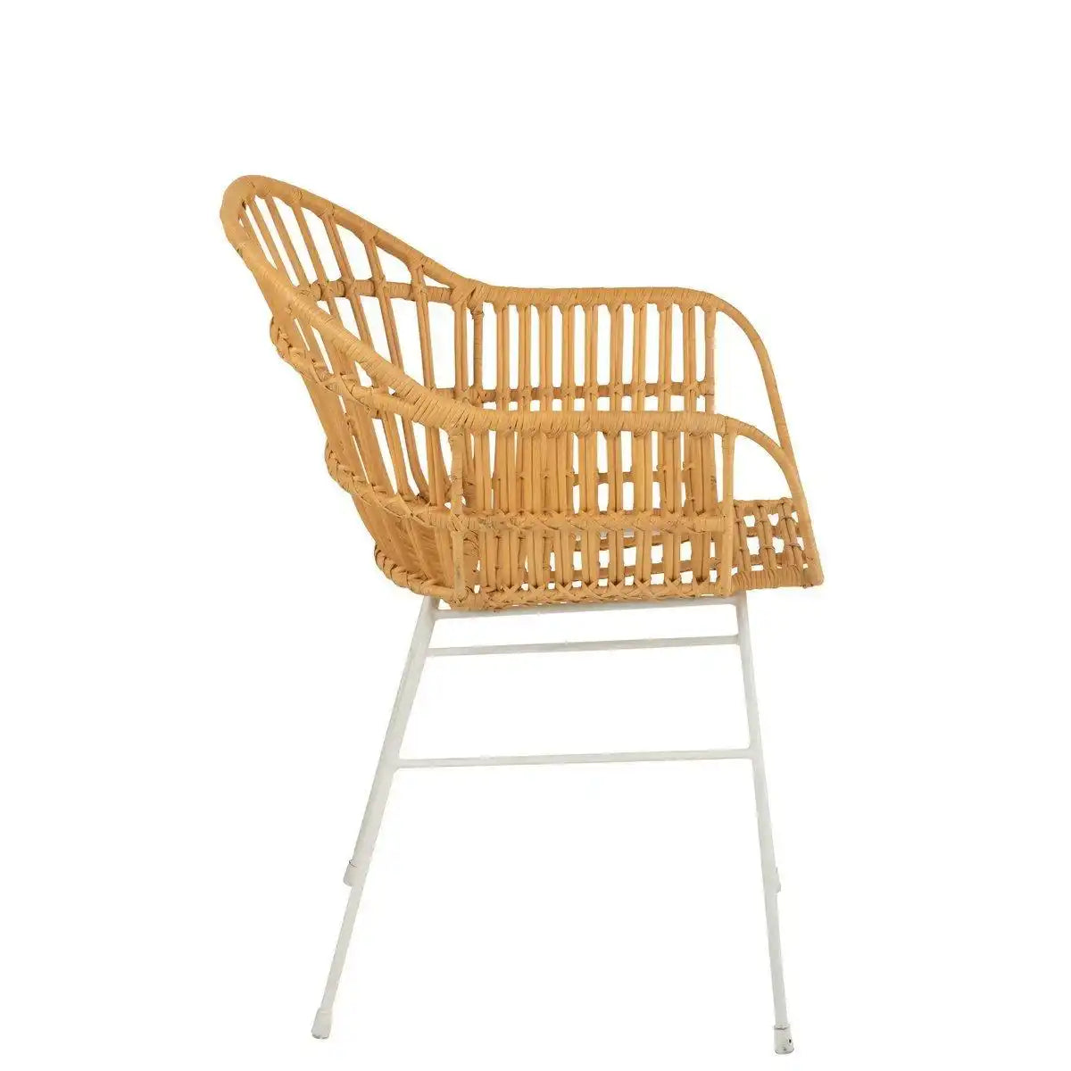 J-Line Stuhl Keni – Karton/Metall – Natur/Weiß - HomeDesign Knaus