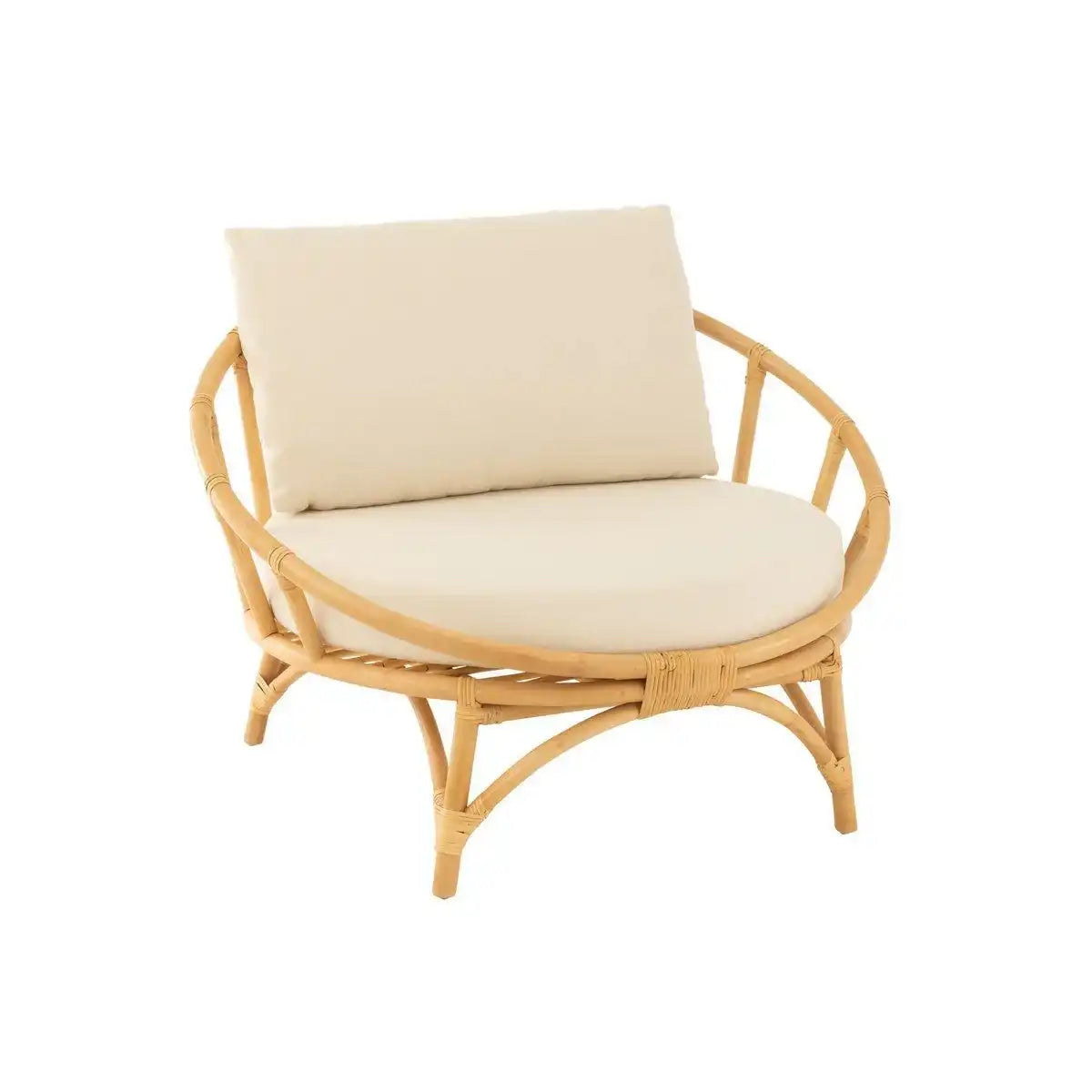 J-Line Stuhl + Kissen - Jute/Textil - Natur/Weiß - HomeDesign Knaus