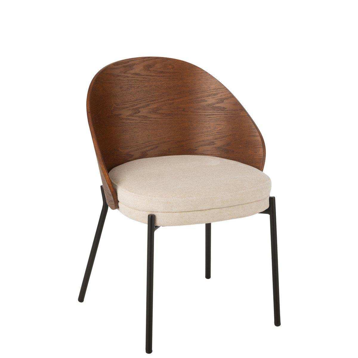 J-Line Stuhl Londe Sperrholz/Metall Braun/Beige - HomeDesign Knaus