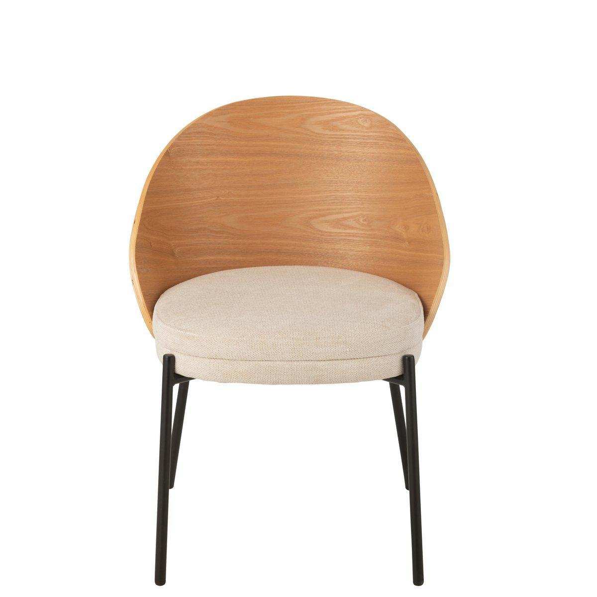 J-Line Stuhl Lone Sperrholz/Metall Natur/Beige - HomeDesign Knaus