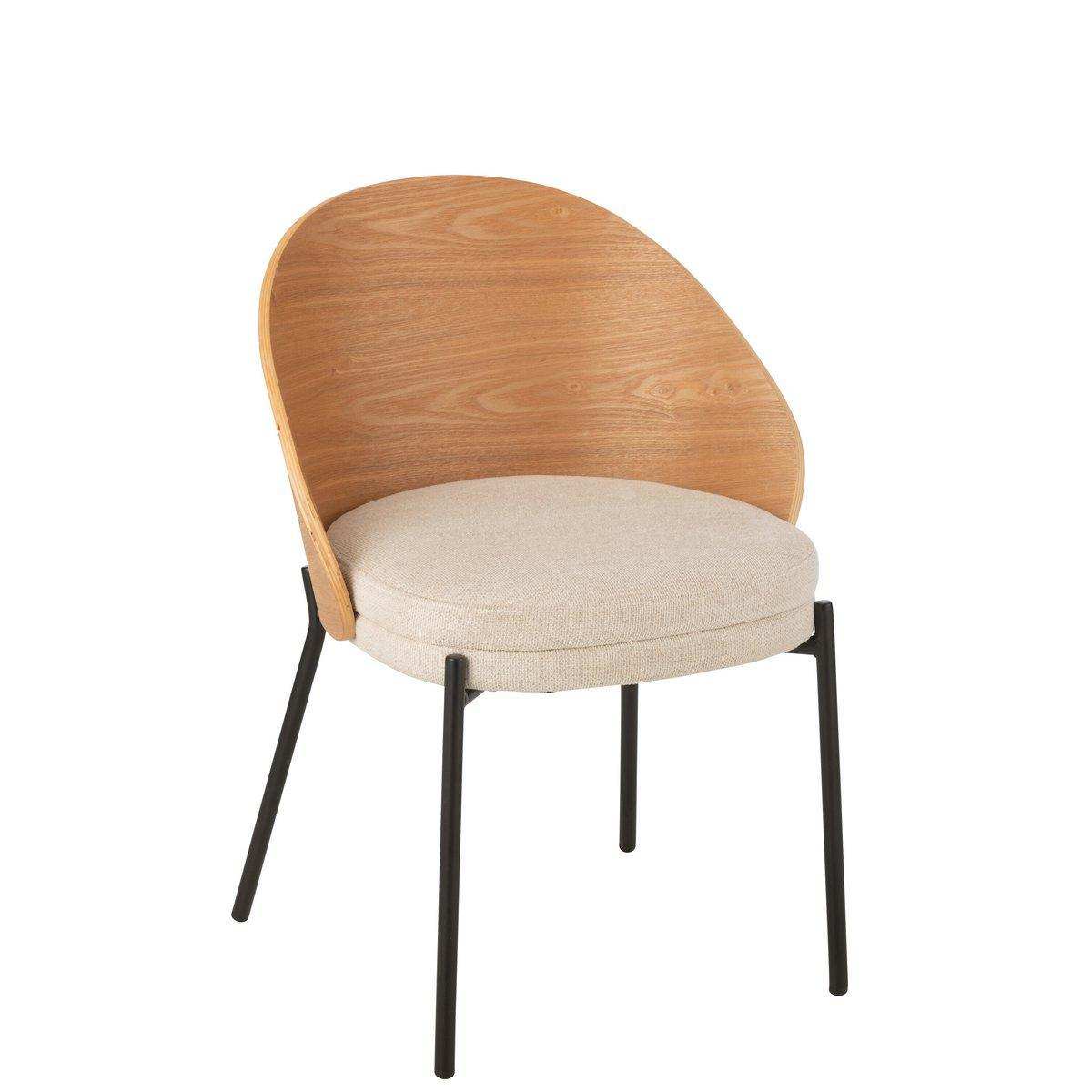 J-Line Stuhl Lone Sperrholz/Metall Natur/Beige - HomeDesign Knaus