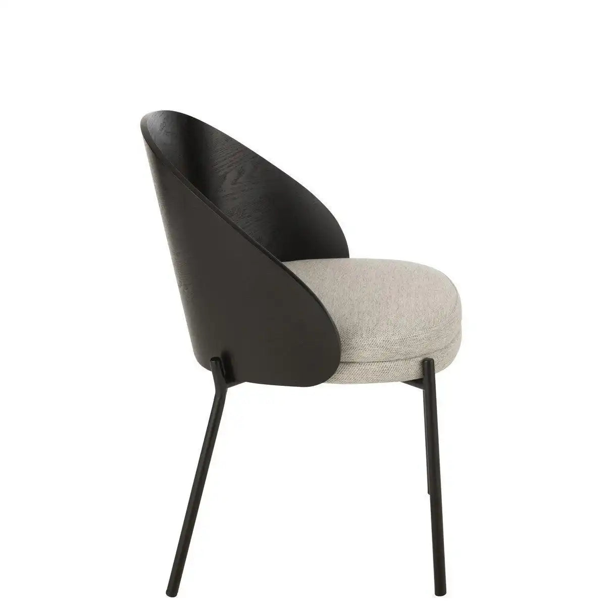 J-Line Stuhl Lone Sperrholz/Metall Schwarz/Grau - HomeDesign Knaus