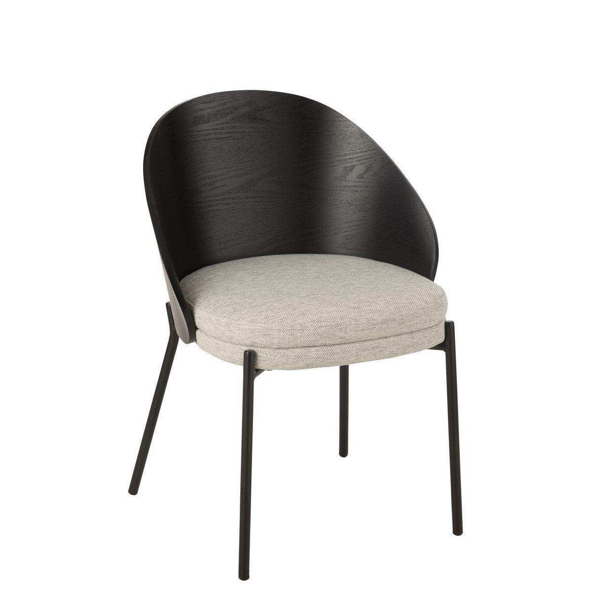 J-Line Stuhl Lone Sperrholz/Metall Schwarz/Grau - HomeDesign Knaus