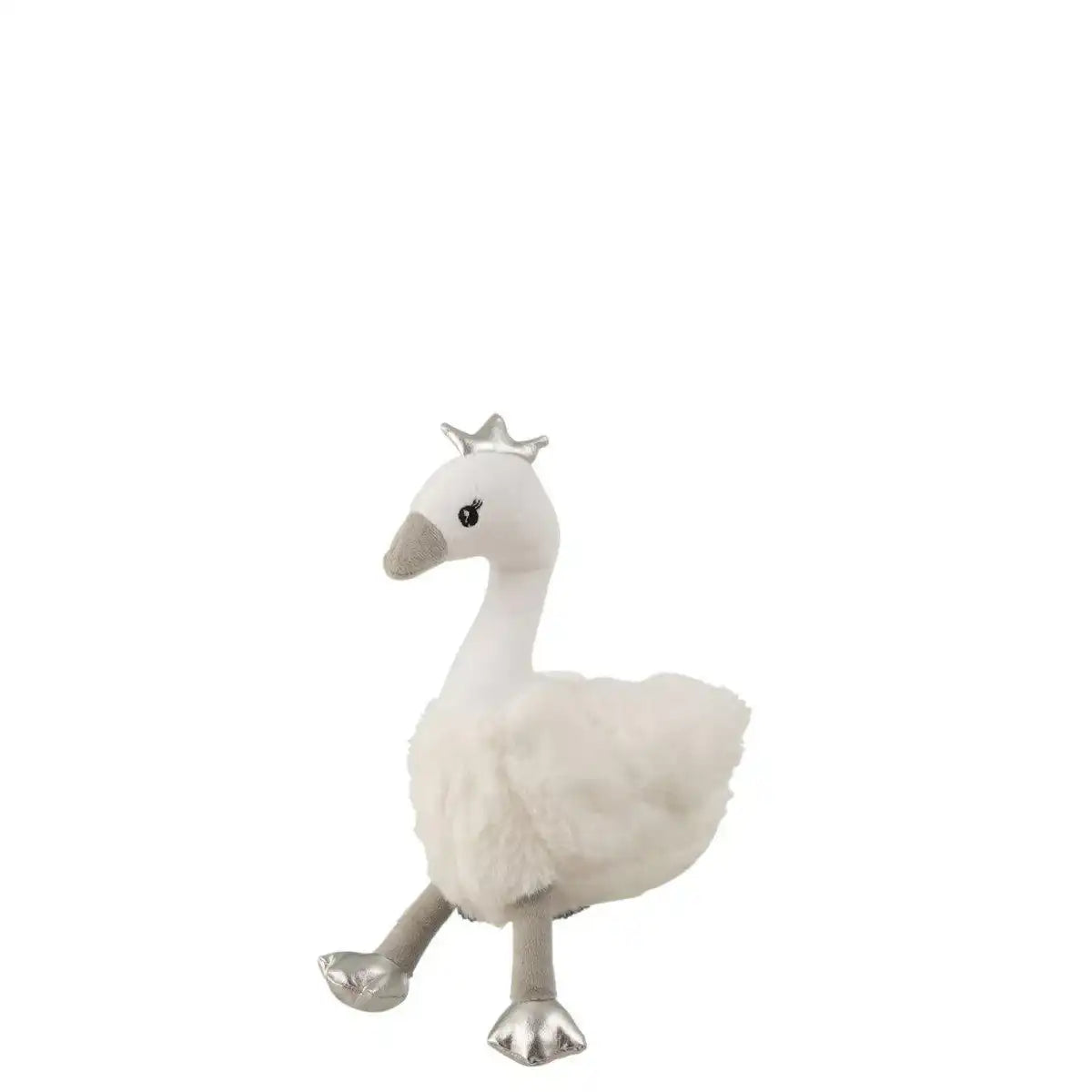 J-Line Swan Plüsch Weiß/Grau/Silber Medium - HomeDesign Knaus
