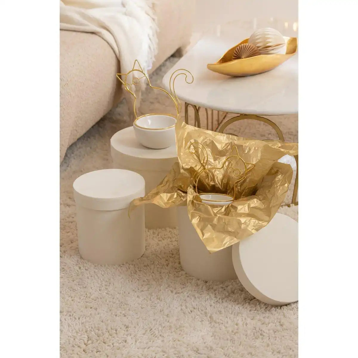 J-Line Tablett Plateau - Tablett - Metall - Gold - L - HomeDesign Knaus