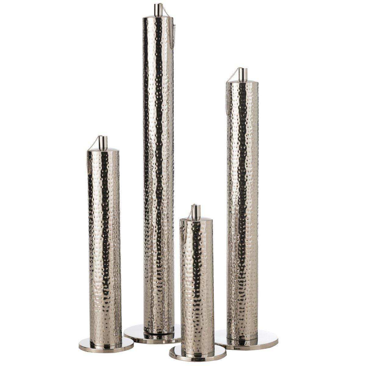 J-Line Taschenlampe Tiffany Edelstahl Silber Extragroß - HomeDesign Knaus