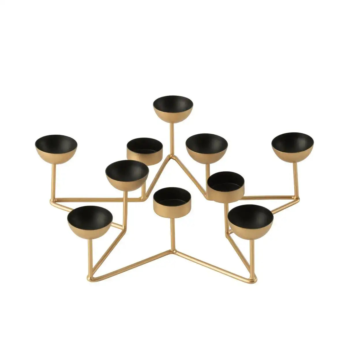 J-Line Teelicht Stern Metall Schwarz/Gold - HomeDesign Knaus