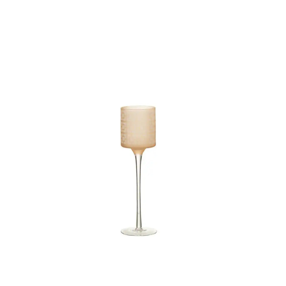 J-Line Teelichthalter auf Fuß - Glas - Beige - klein - HomeDesign Knaus