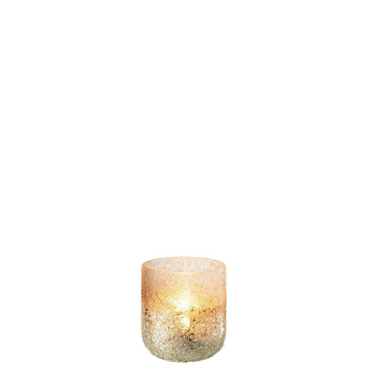 J-Line Teelichthalter Broken - Glas - Silber - extra klein - HomeDesign Knaus