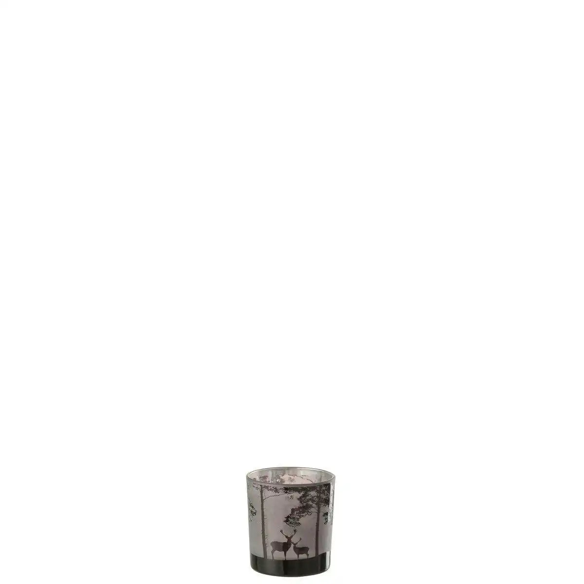 J-Line Teelichthalter Forest Deer Glas Grau Klein - HomeDesign Knaus