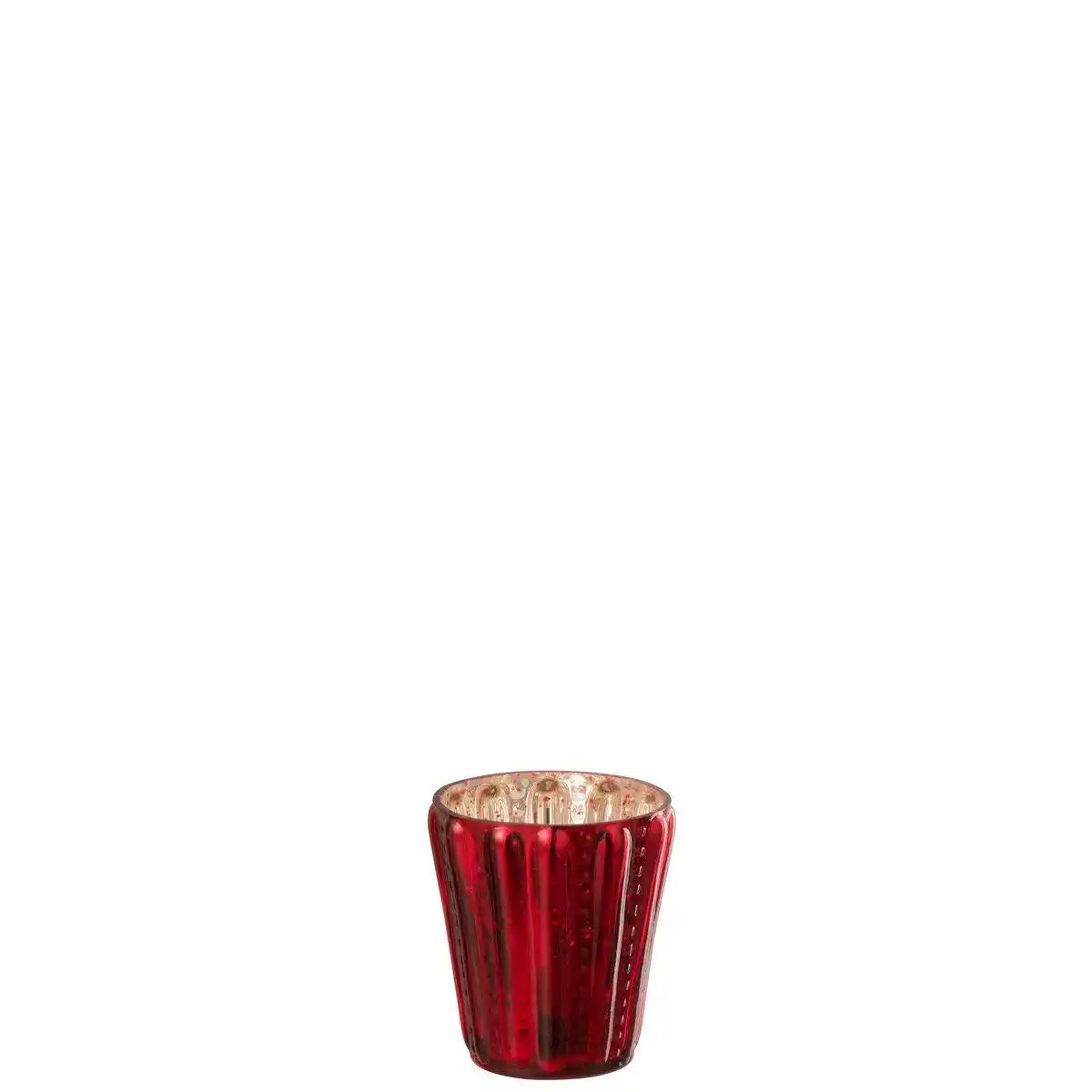 J-Line Teelichthalter - Glas - Rot - - HomeDesign Knaus